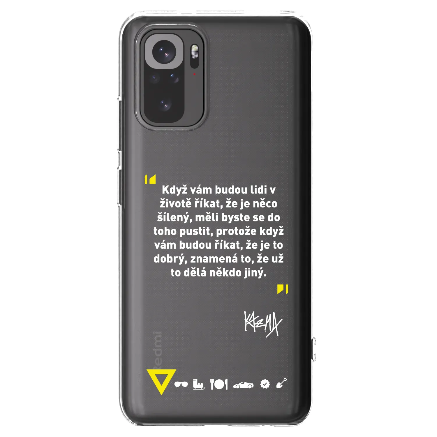 Picasee silikonový průhledný obal pro Xiaomi Redmi Note 10 - Kazma - MĚLI BYSTE SE DO TOHO PUSTIT