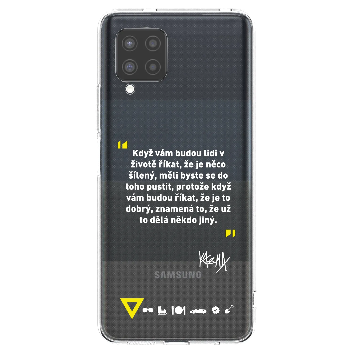 Picasee silikonový průhledný obal pro Samsung Galaxy A42 A426B - Kazma - MĚLI BYSTE SE DO TOHO PUSTIT