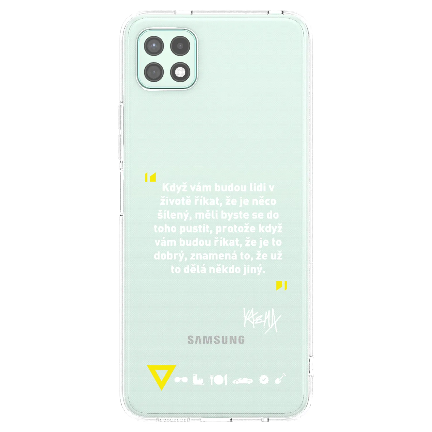 Picasee silikonový průhledný obal pro Samsung Galaxy A22 A226B 5G - Kazma - MĚLI BYSTE SE DO TOHO PUSTIT