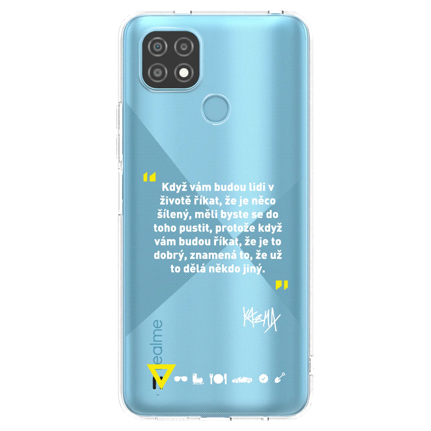 Picasee silikonový průhledný obal pro Realme C21 - Kazma - MĚLI BYSTE SE DO TOHO PUSTIT
