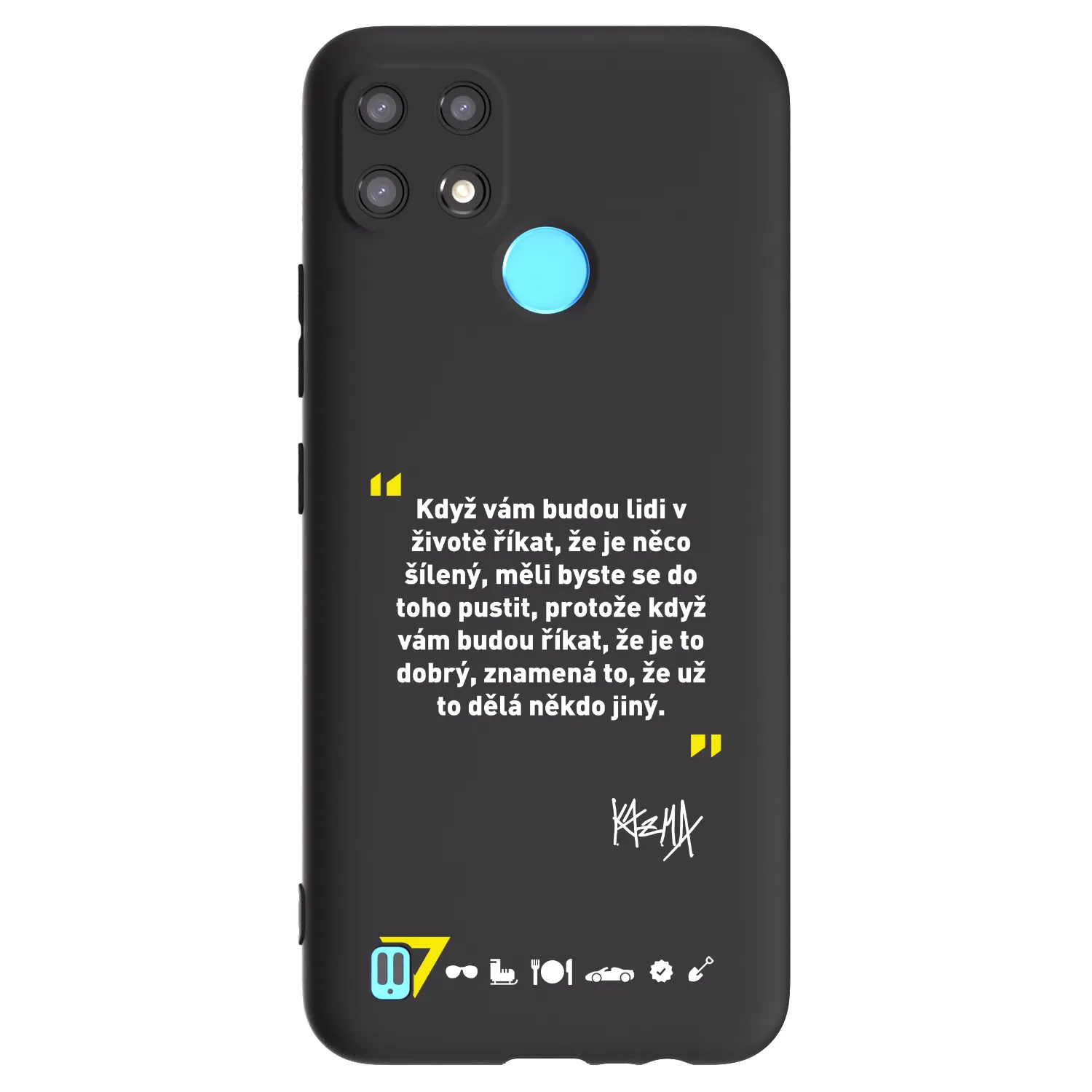 Picasee silikonový černý obal pro Realme C21 - Kazma - MĚLI BYSTE SE DO TOHO PUSTIT