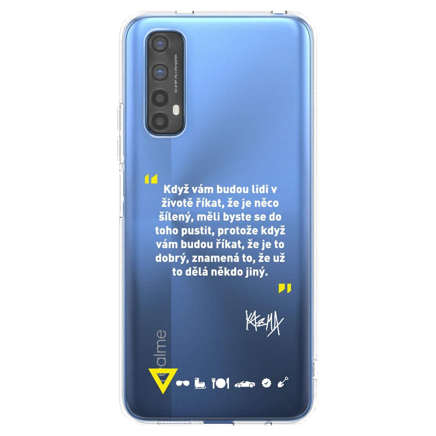 Picasee silikonový průhledný obal pro Realme 7 - Kazma - MĚLI BYSTE SE DO TOHO PUSTIT