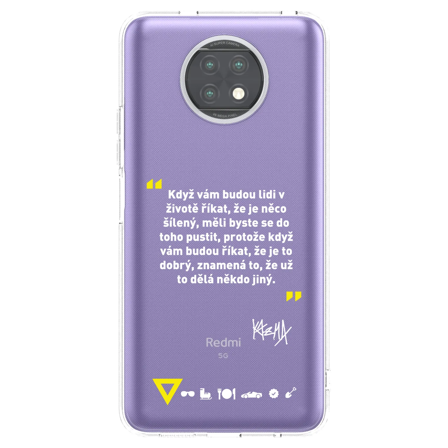 Picasee silikonový průhledný obal pro Xiaomi Redmi Note 9T - Kazma - MĚLI BYSTE SE DO TOHO PUSTIT