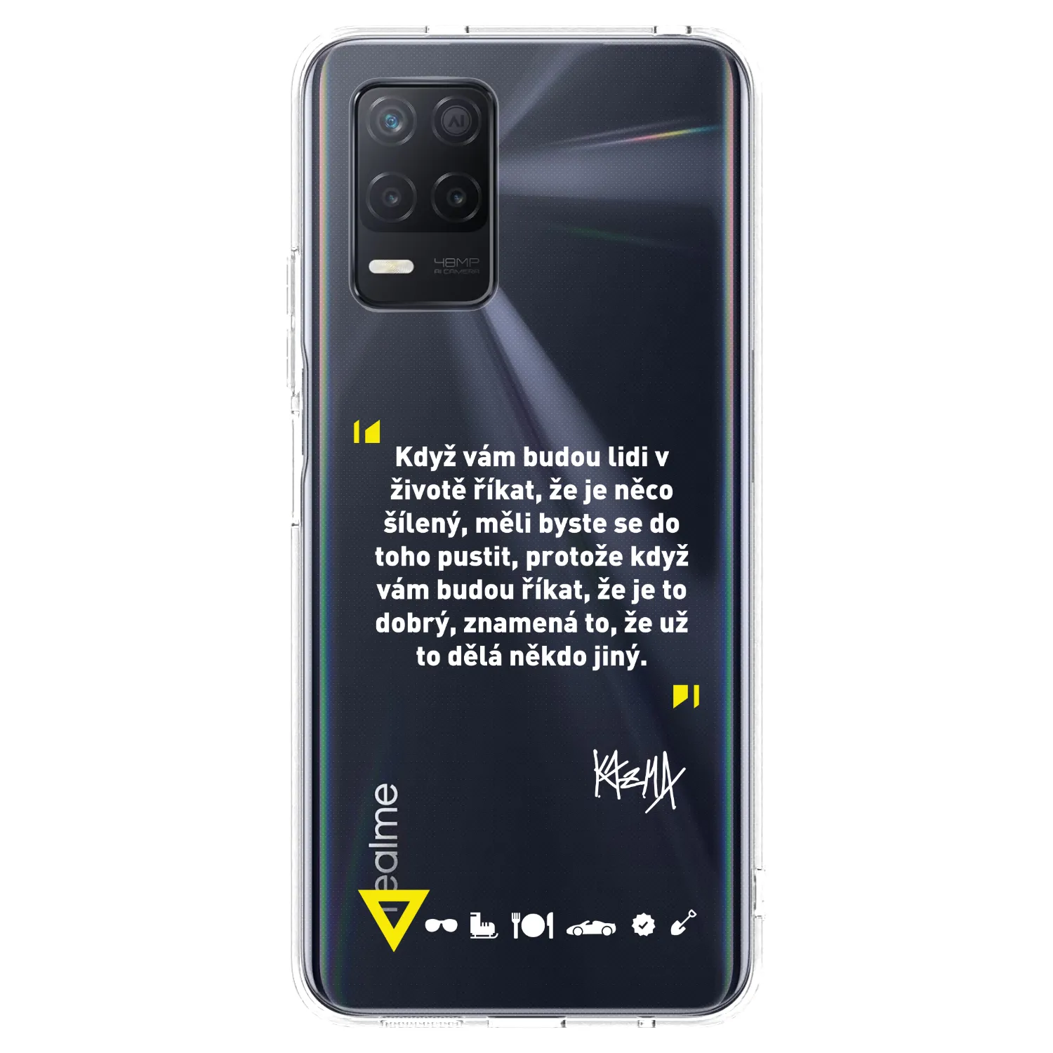 Picasee silikonový průhledný obal pro Realme 8 5G - Kazma - MĚLI BYSTE SE DO TOHO PUSTIT