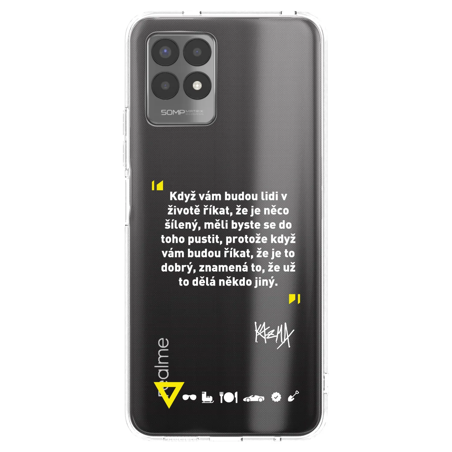 Picasee silikonový průhledný obal pro Realme 8i - Kazma - MĚLI BYSTE SE DO TOHO PUSTIT