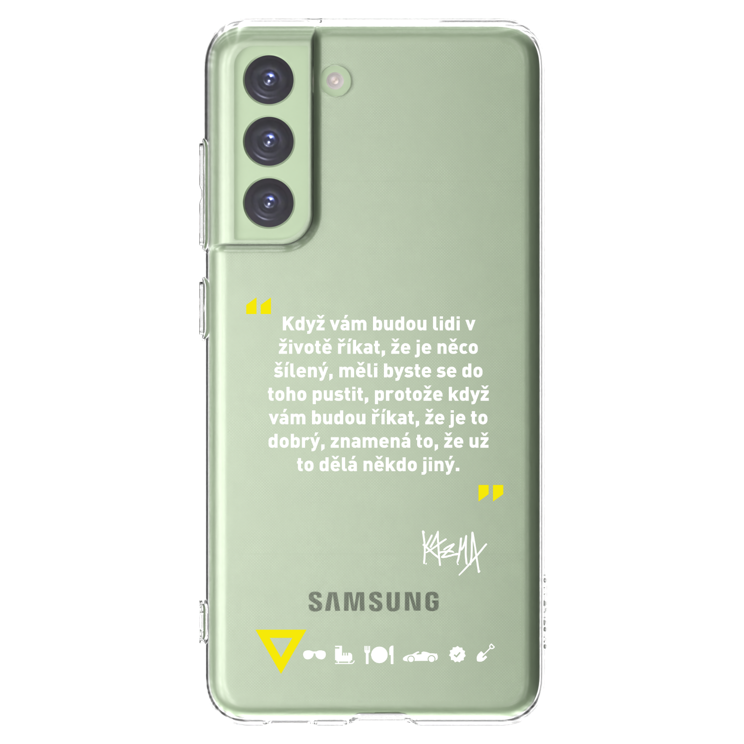 Picasee silikonový průhledný obal pro Samsung Galaxy S21 FE 5G - Kazma - MĚLI BYSTE SE DO TOHO PUSTIT