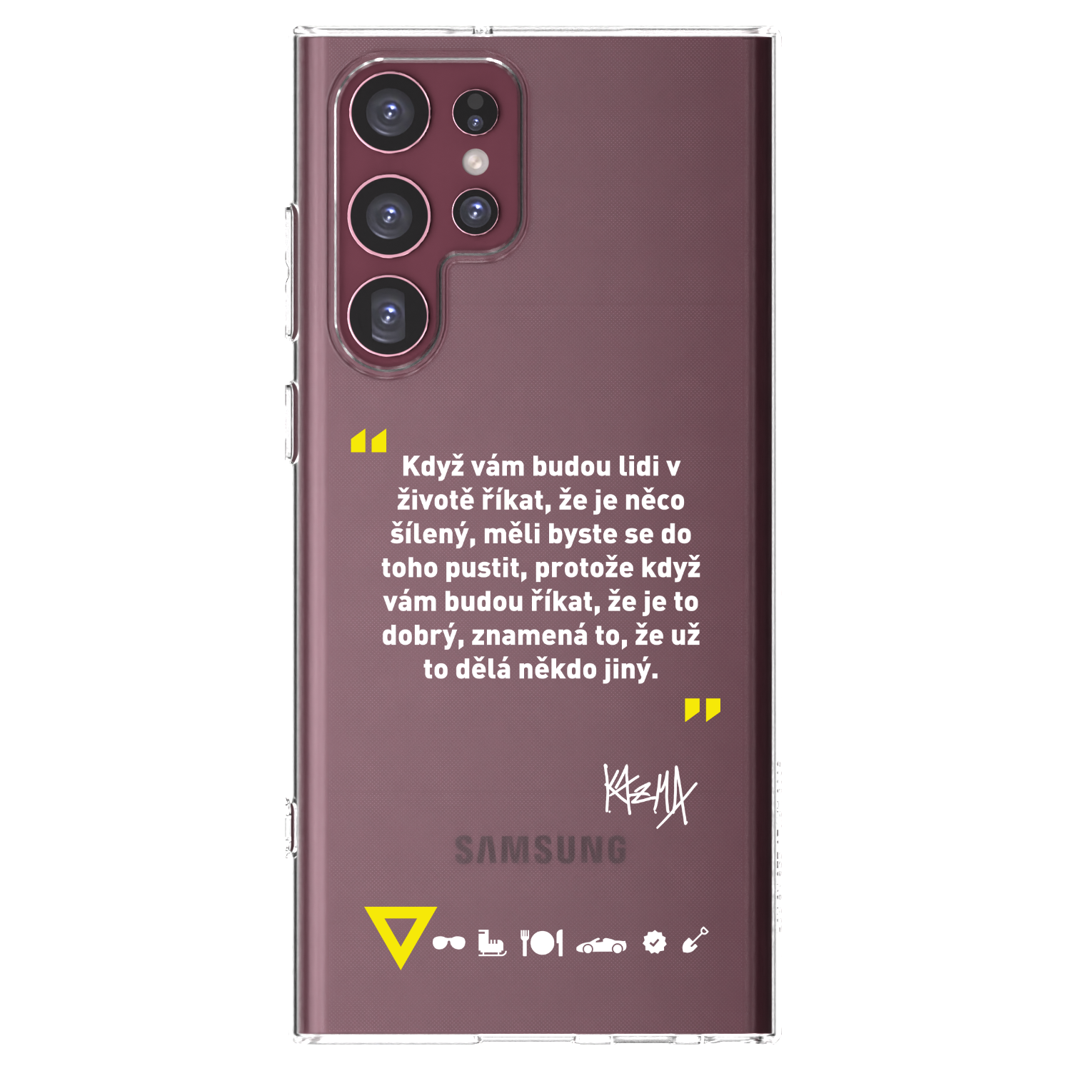 Picasee silikonový průhledný obal pro Samsung Galaxy S22 Ultra 5G - Kazma - MĚLI BYSTE SE DO TOHO PUSTIT