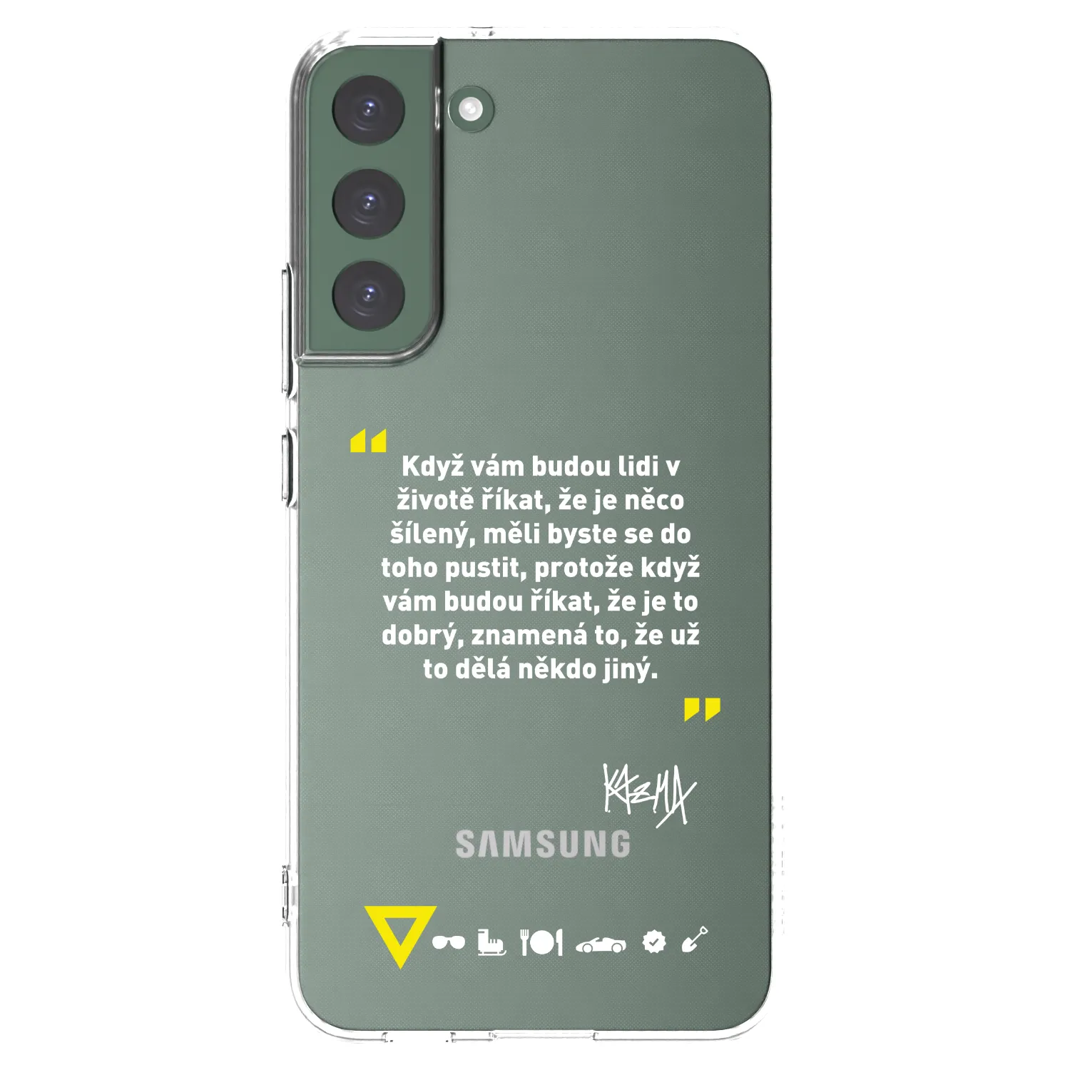 Picasee silikonový průhledný obal pro Samsung Galaxy S22+ 5G - Kazma - MĚLI BYSTE SE DO TOHO PUSTIT