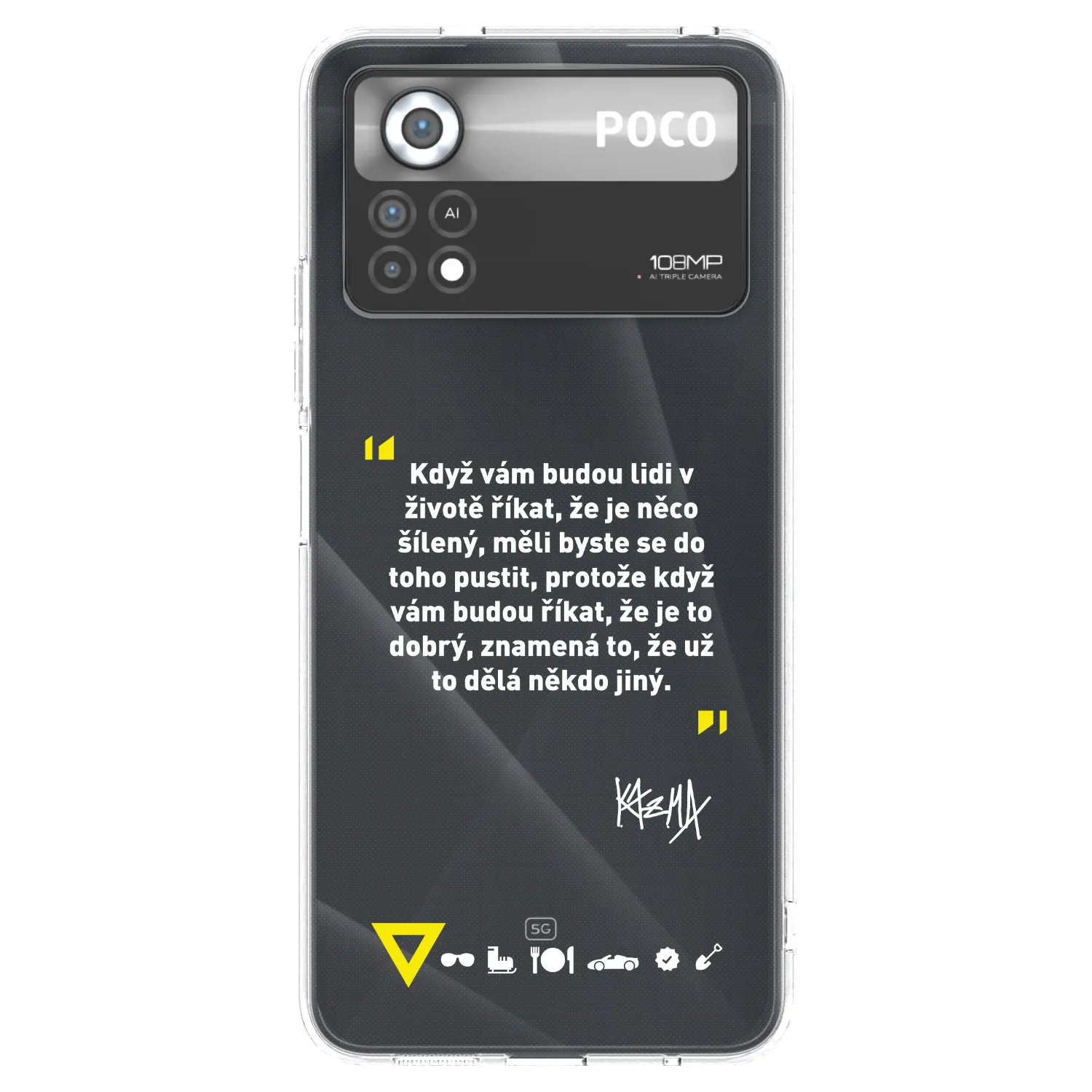 Picasee silikonový průhledný obal pro Xiaomi Poco X4 Pro 5G - Kazma - MĚLI BYSTE SE DO TOHO PUSTIT