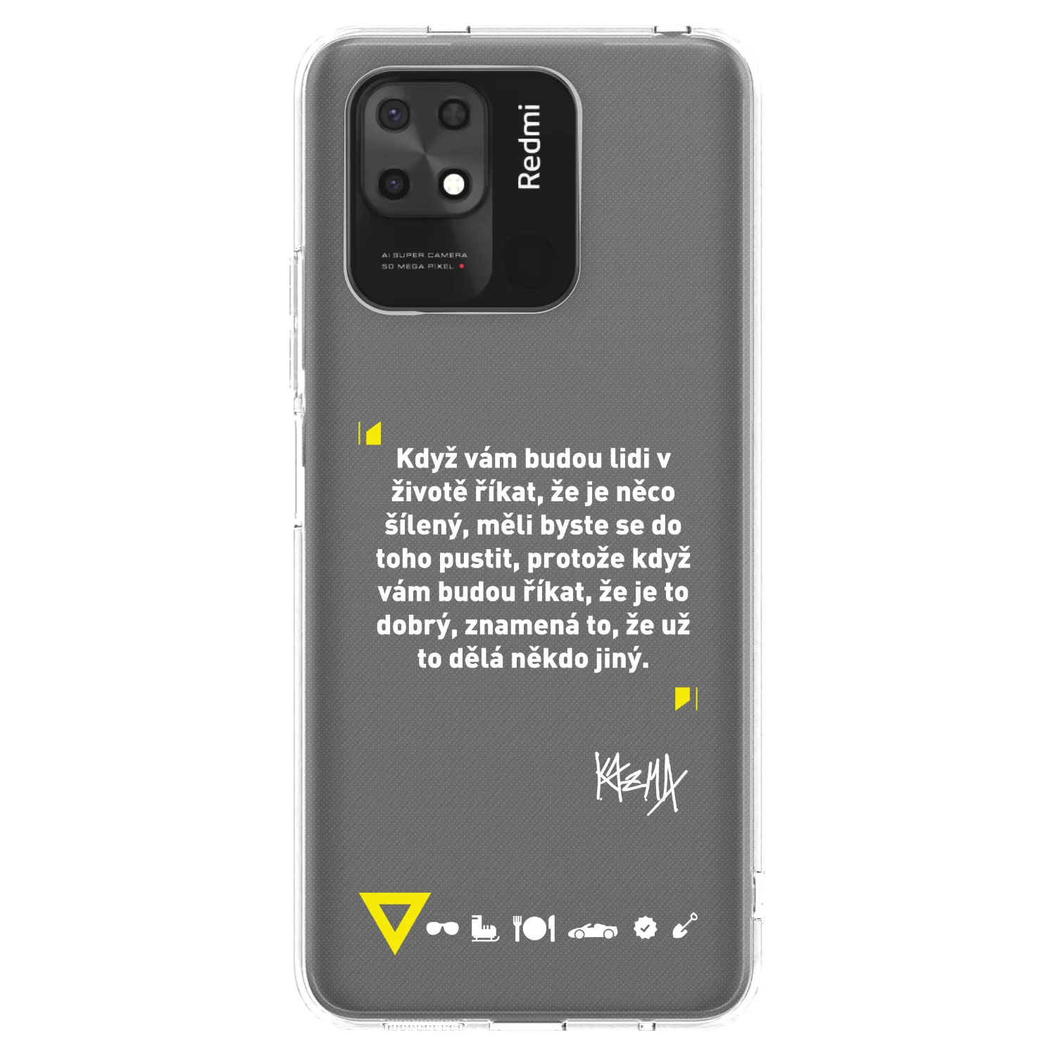 Picasee silikonový průhledný obal pro Xiaomi Redmi 10C - Kazma - MĚLI BYSTE SE DO TOHO PUSTIT