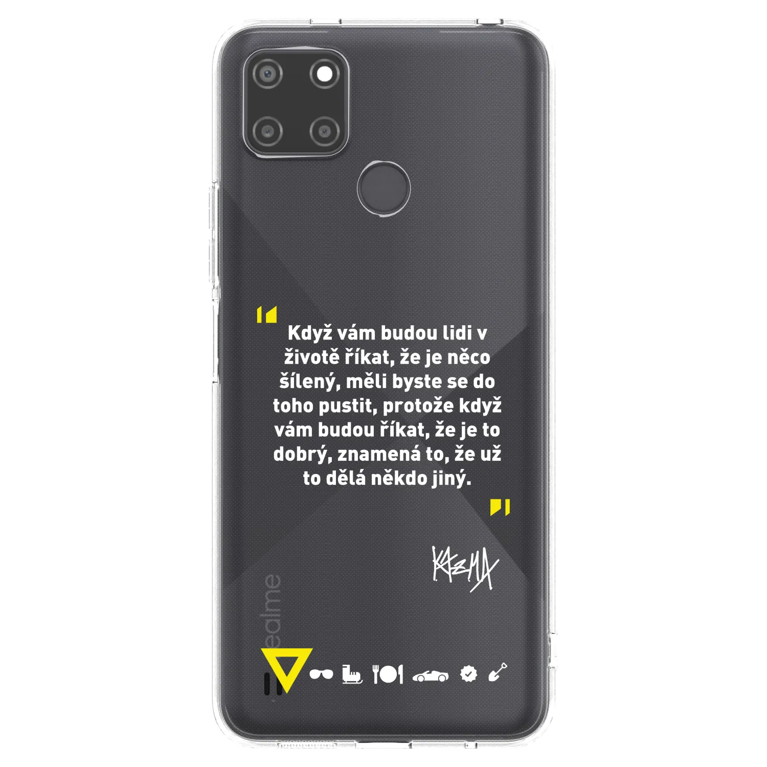 Picasee silikonový průhledný obal pro Realme C21Y - Kazma - MĚLI BYSTE SE DO TOHO PUSTIT