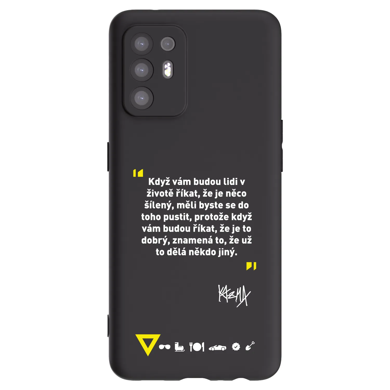 Picasee silikonový černý obal pro OPPO A94 5G - Kazma - MĚLI BYSTE SE DO TOHO PUSTIT