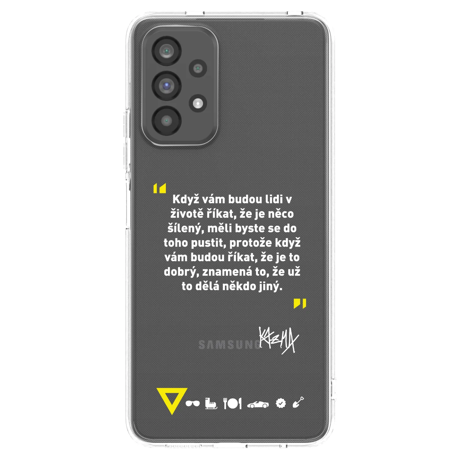 Picasee silikonový průhledný obal pro Samsung Galaxy A73 5G - Kazma - MĚLI BYSTE SE DO TOHO PUSTIT