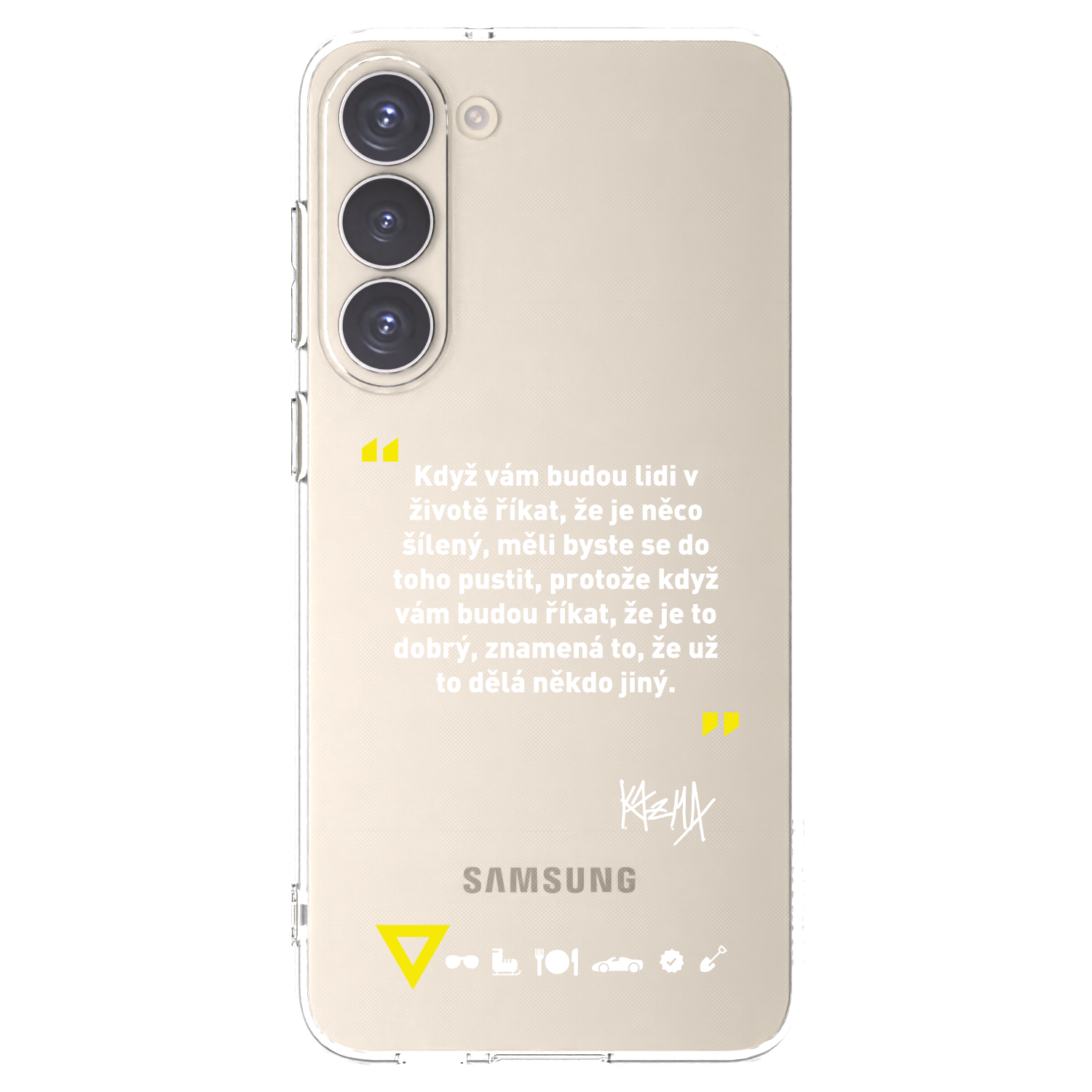 Picasee silikonový průhledný obal pro Samsung Galaxy S23+ 5G - Kazma - MĚLI BYSTE SE DO TOHO PUSTIT
