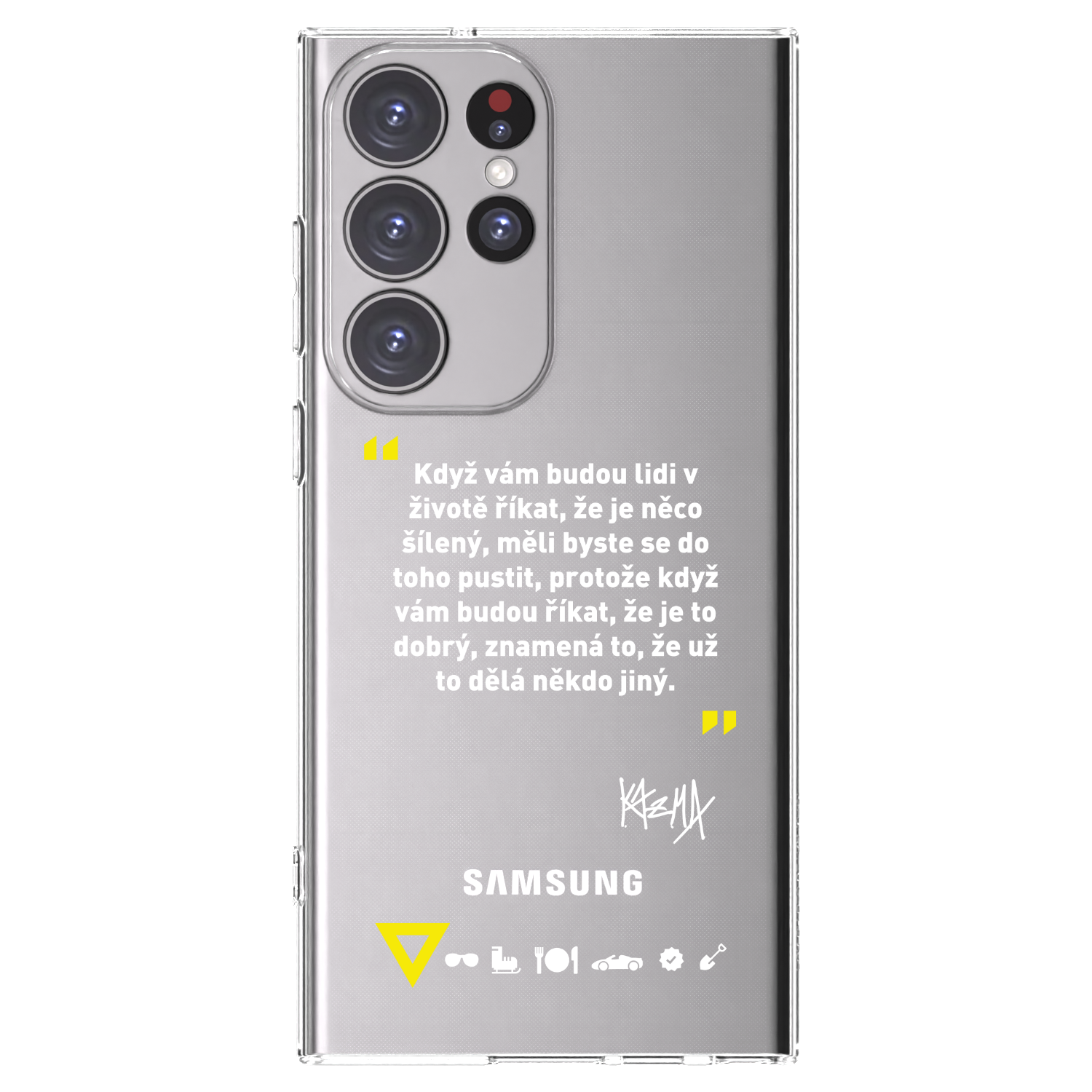 Picasee silikonový průhledný obal pro Samsung Galaxy S23 Ultra 5G - Kazma - MĚLI BYSTE SE DO TOHO PUSTIT