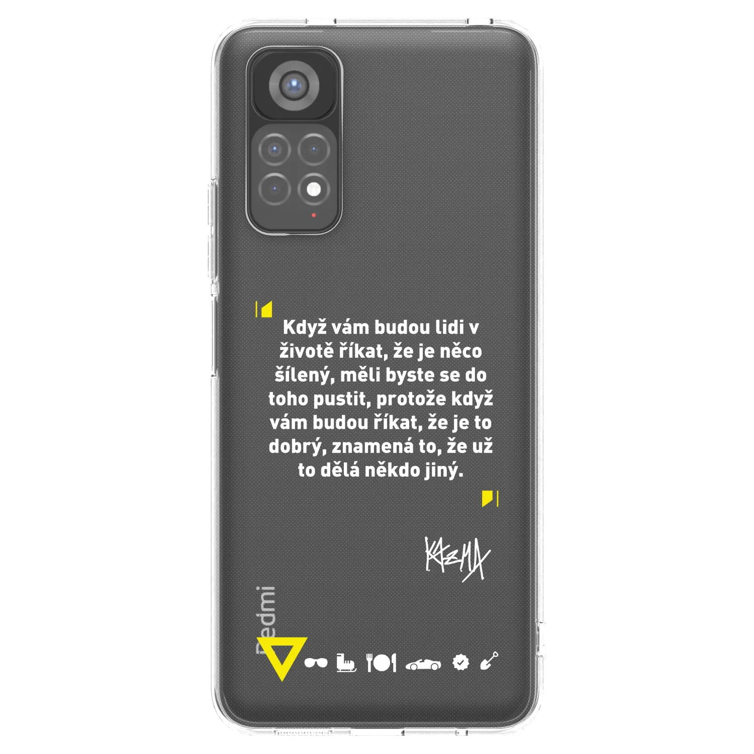 Picasee silikonový průhledný obal pro Xiaomi Redmi Note 11S 5G - Kazma - MĚLI BYSTE SE DO TOHO PUSTIT