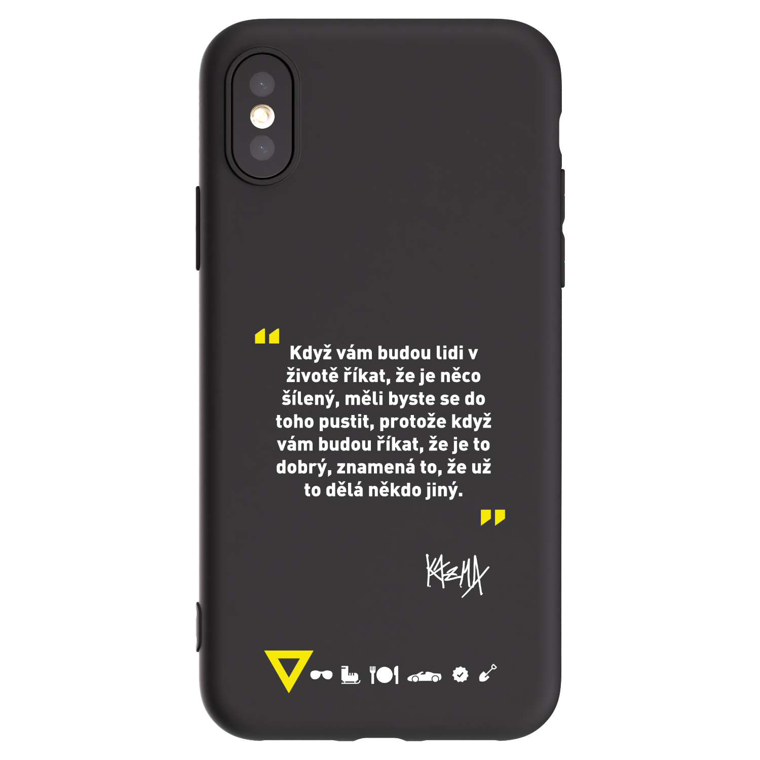 Picasee silikonový černý obal pro Apple iPhone X/XS - Kazma - MĚLI BYSTE SE DO TOHO PUSTIT