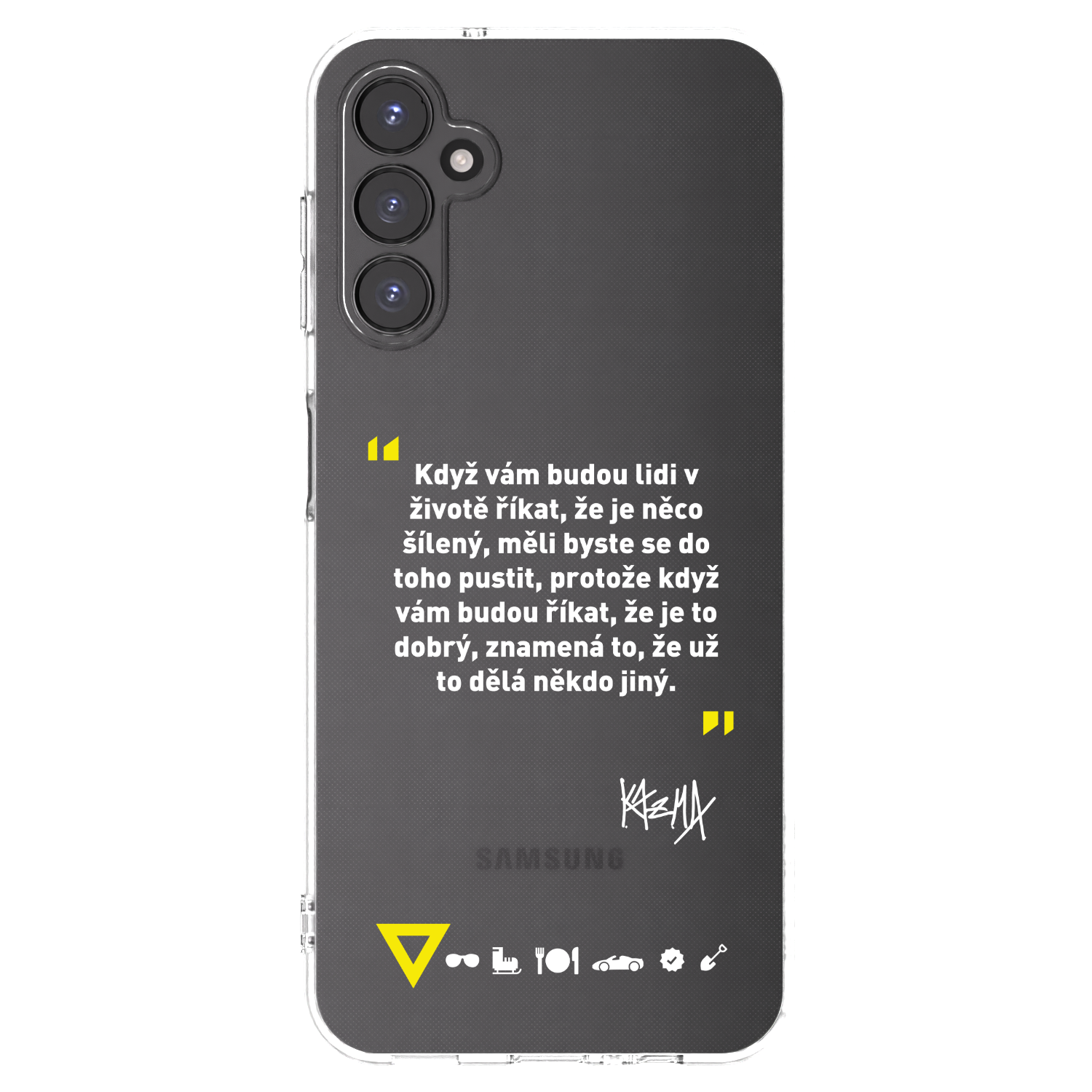Picasee silikonový průhledný obal pro Samsung Galaxy A14 4G A145R - Kazma - MĚLI BYSTE SE DO TOHO PUSTIT