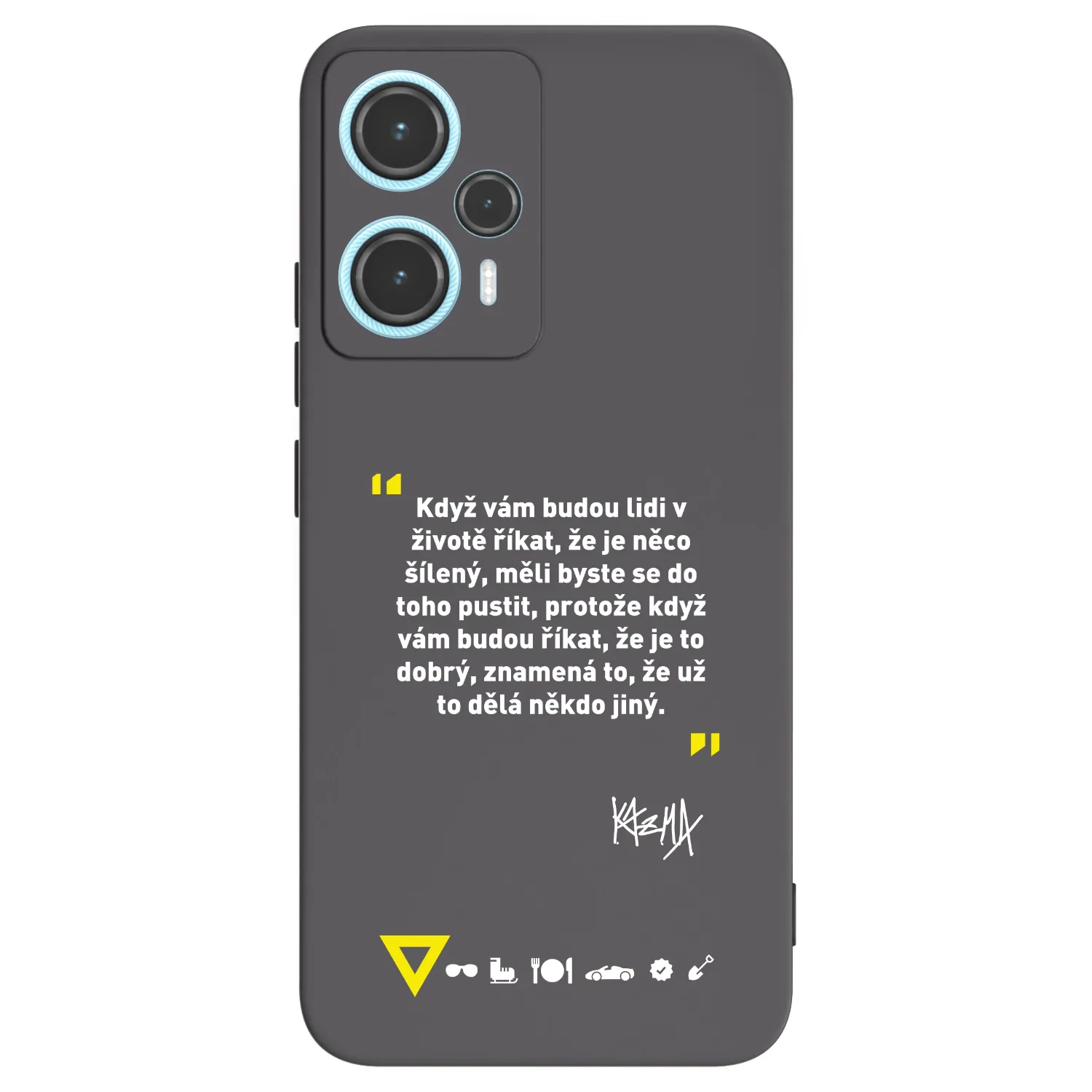 Picasee silikonový černý obal pro Xiaomi Poco F5 - Kazma - MĚLI BYSTE SE DO TOHO PUSTIT