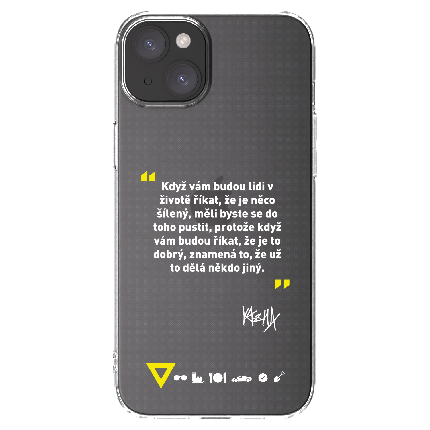 Picasee silikonový průhledný obal pro Apple iPhone 15 Plus - Kazma - MĚLI BYSTE SE DO TOHO PUSTIT