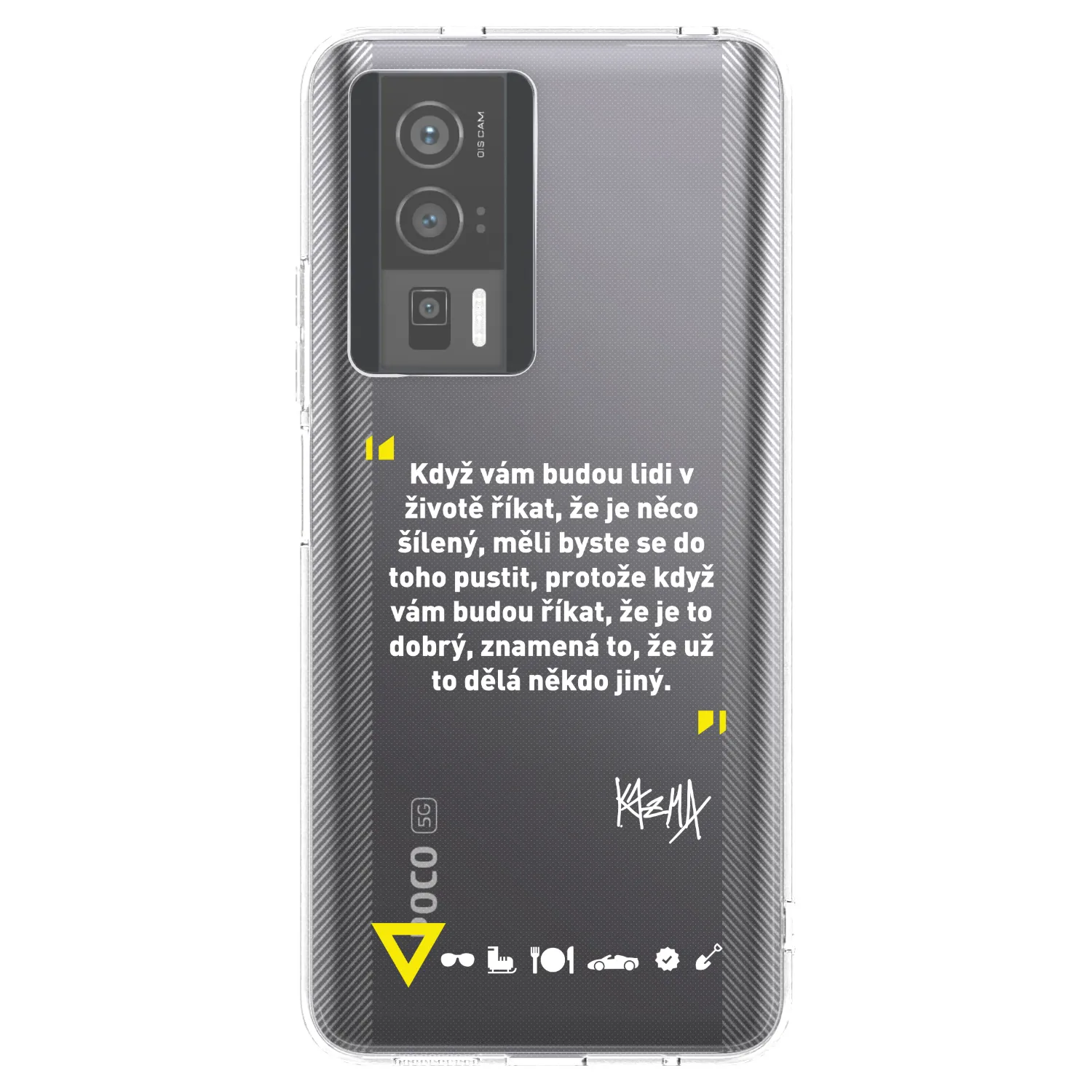 Picasee silikonový průhledný obal pro Xiaomi Poco F5 Pro 5G - Kazma - MĚLI BYSTE SE DO TOHO PUSTIT