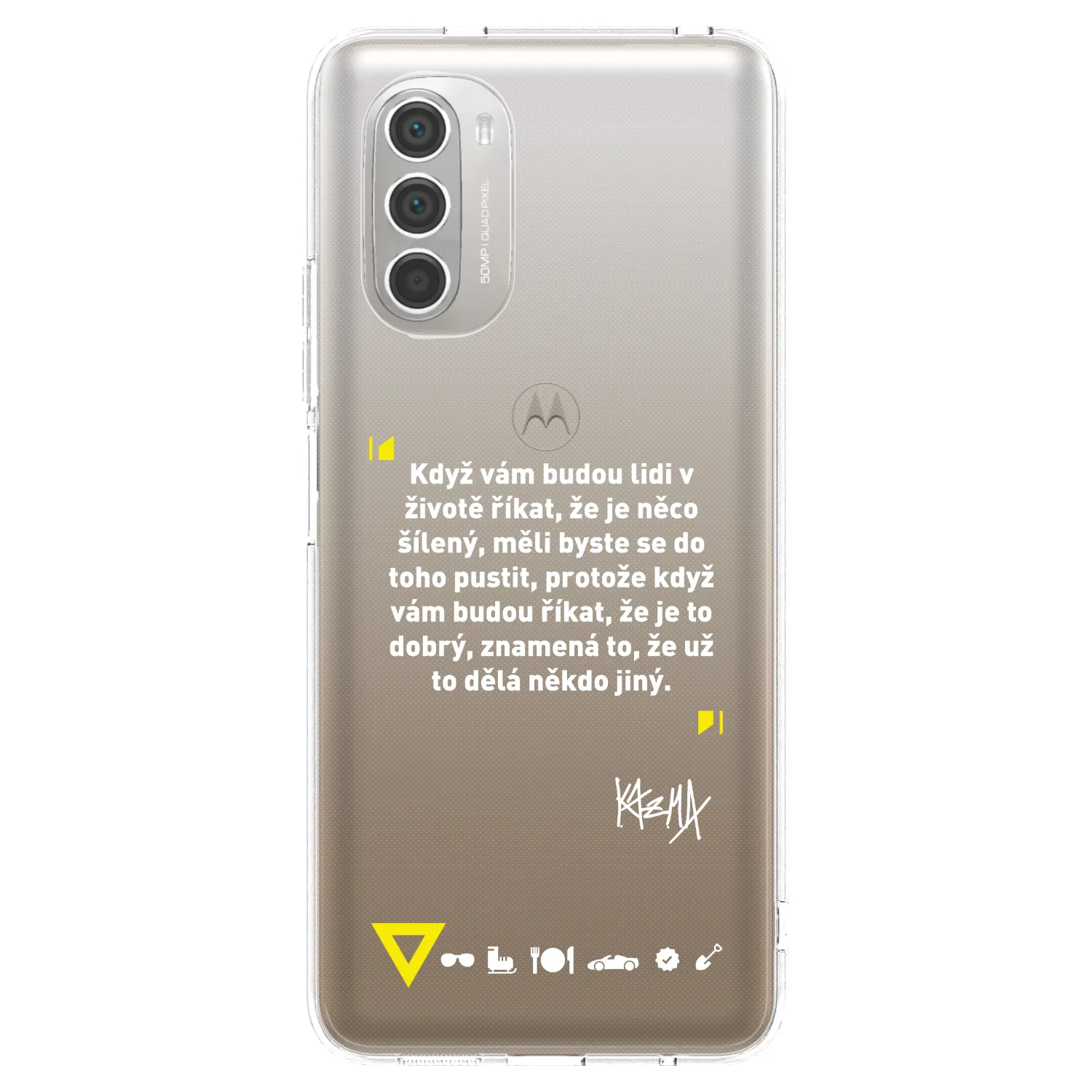 Picasee silikonový průhledný obal pro Motorola Moto G51 - Kazma - MĚLI BYSTE SE DO TOHO PUSTIT
