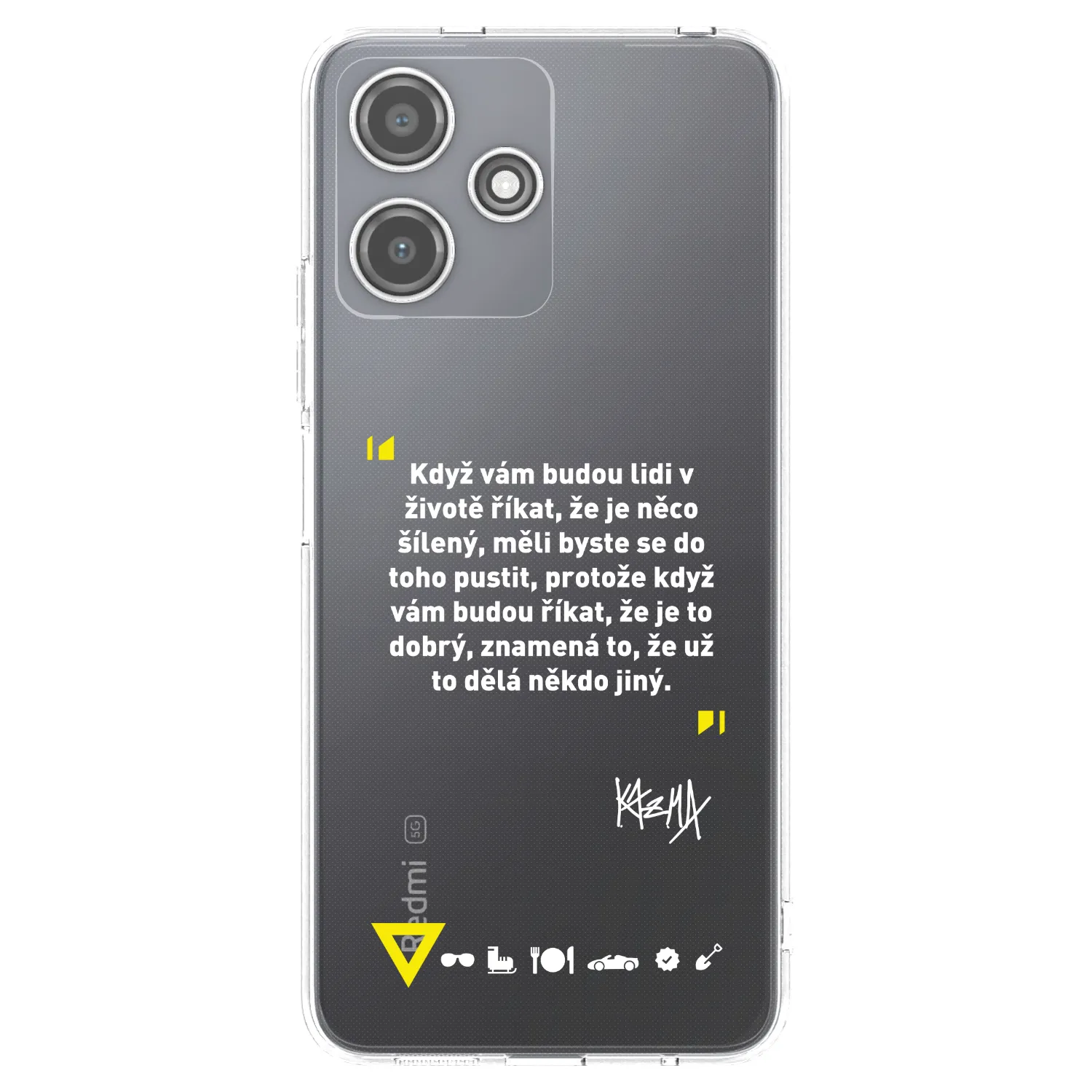 Picasee silikonový průhledný obal pro Xiaomi Redmi 12 5G - Kazma - MĚLI BYSTE SE DO TOHO PUSTIT