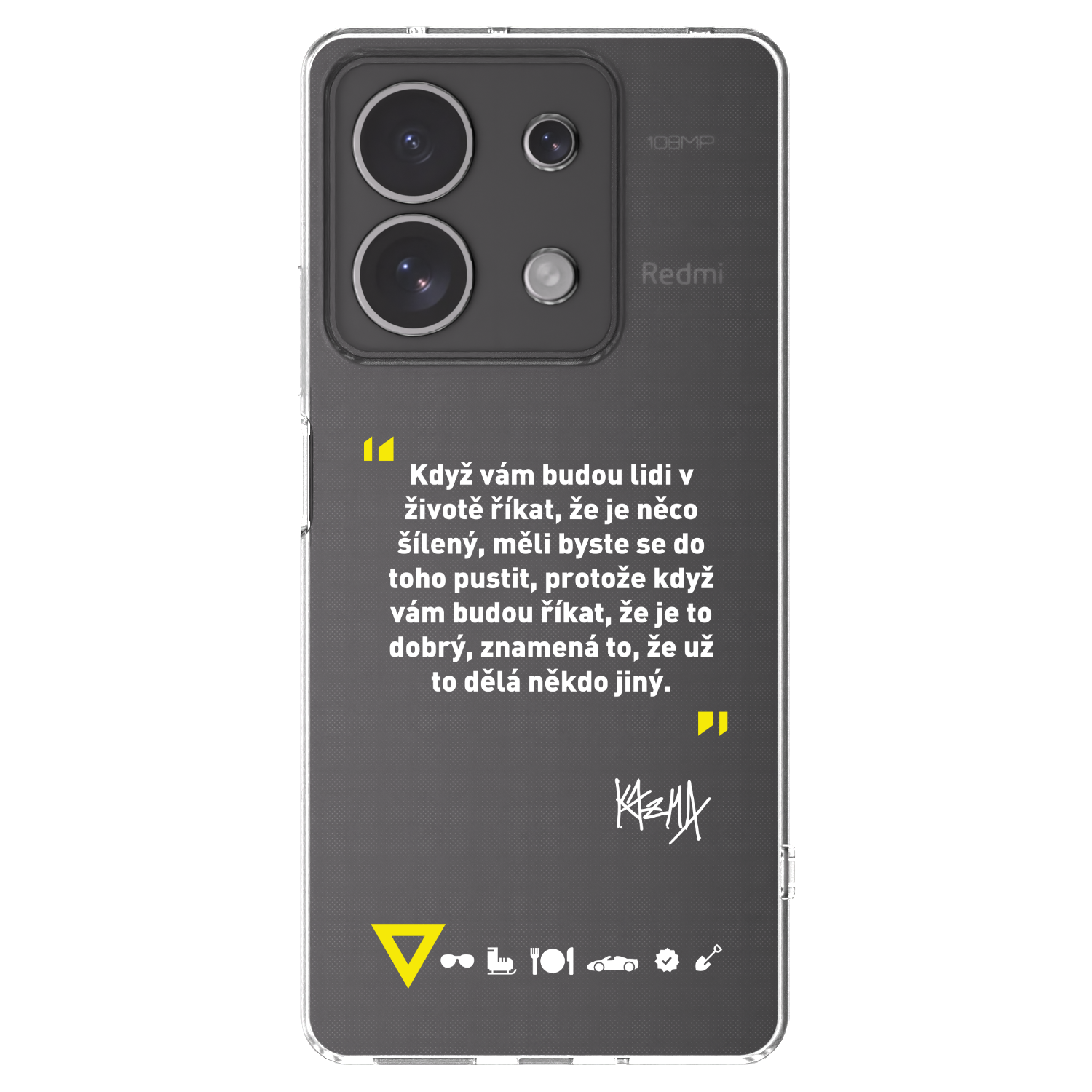 Picasee silikonový průhledný obal pro Xiaomi Redmi Note 13 4G - Kazma - MĚLI BYSTE SE DO TOHO PUSTIT