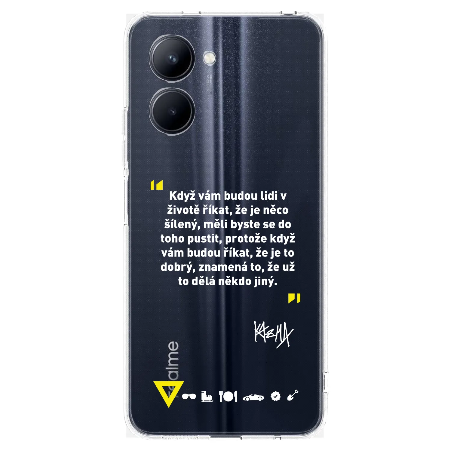 Picasee silikonový průhledný obal pro Realme C33 (2023) - Kazma - MĚLI BYSTE SE DO TOHO PUSTIT
