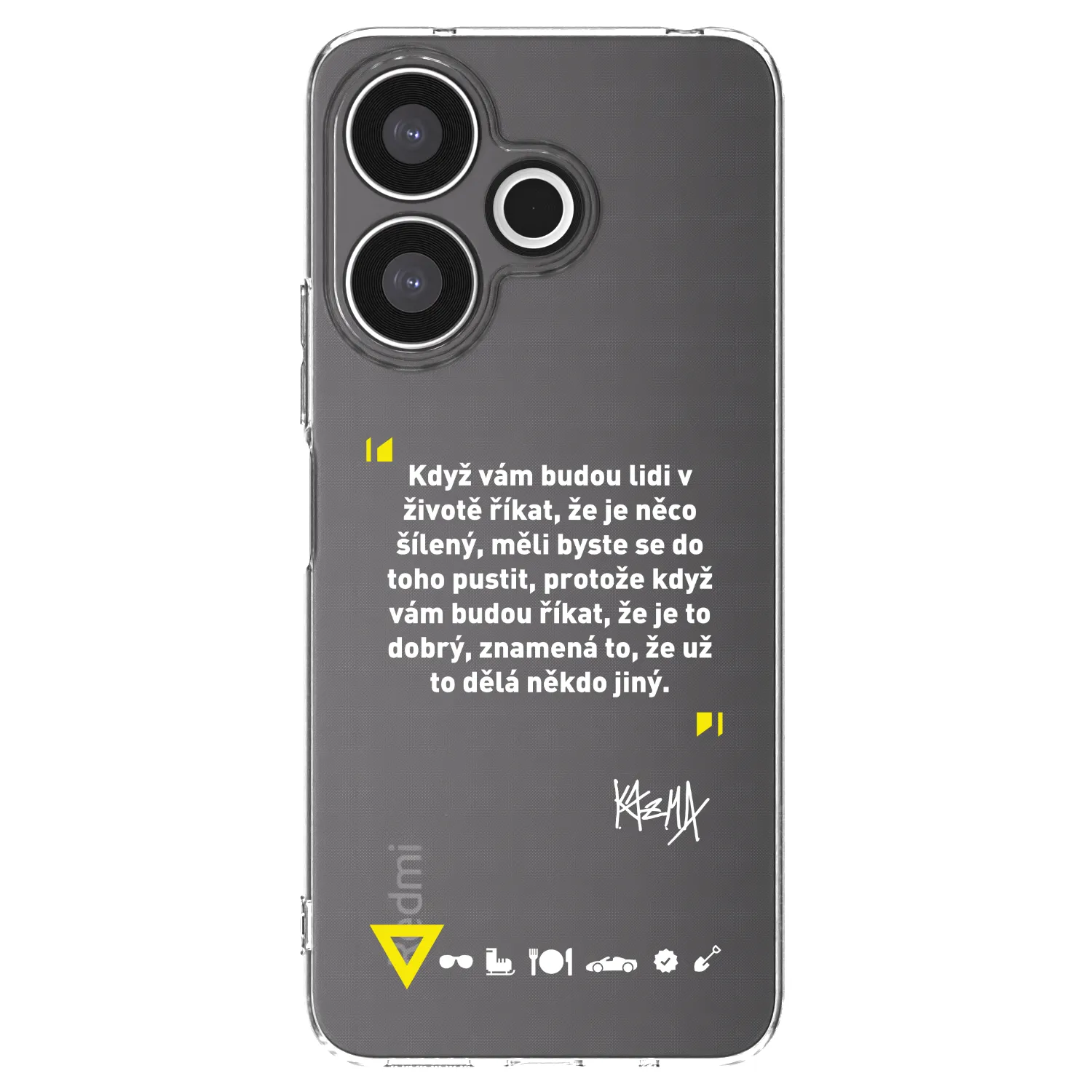 Picasee silikonový průhledný obal pro Xiaomi Redmi 13 4G - Kazma - MĚLI BYSTE SE DO TOHO PUSTIT