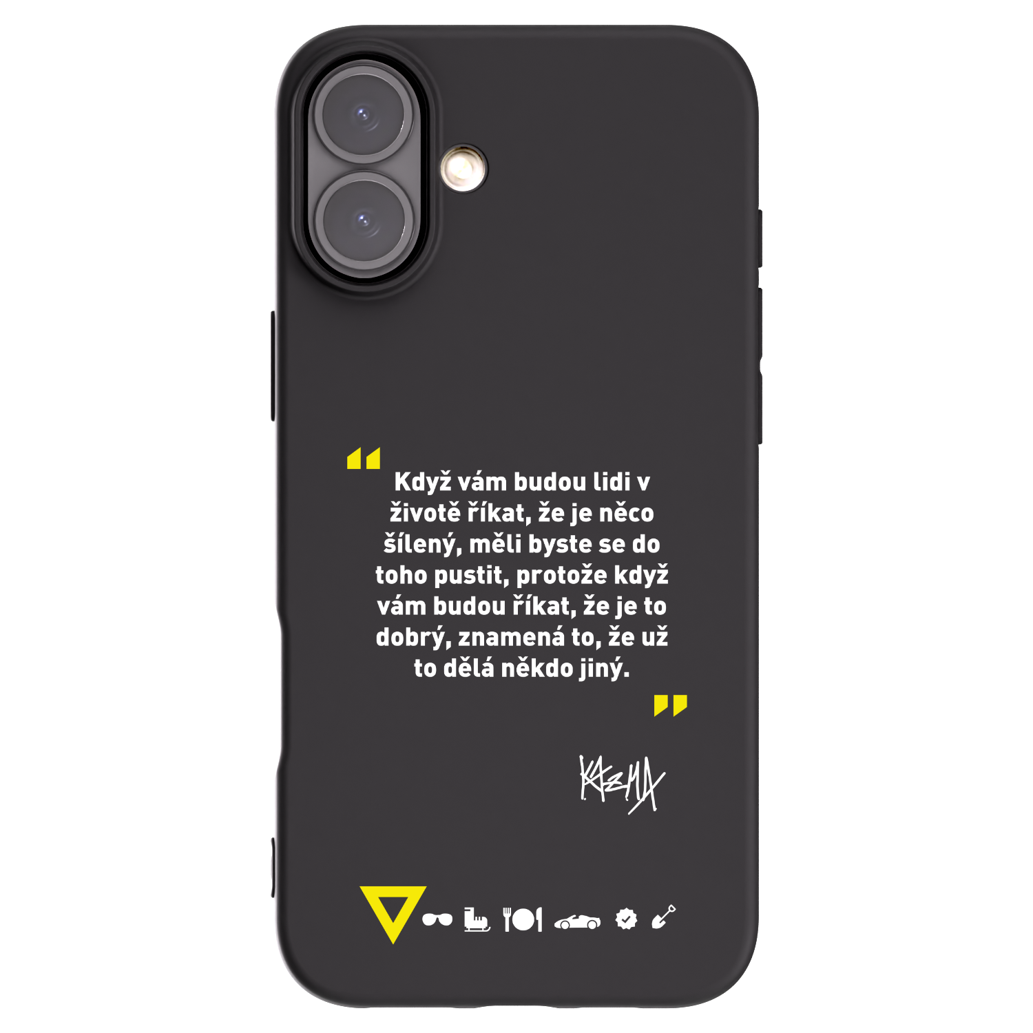 Picasee silikonový černý obal pro Apple iPhone 16 Plus - Kazma - MĚLI BYSTE SE DO TOHO PUSTIT