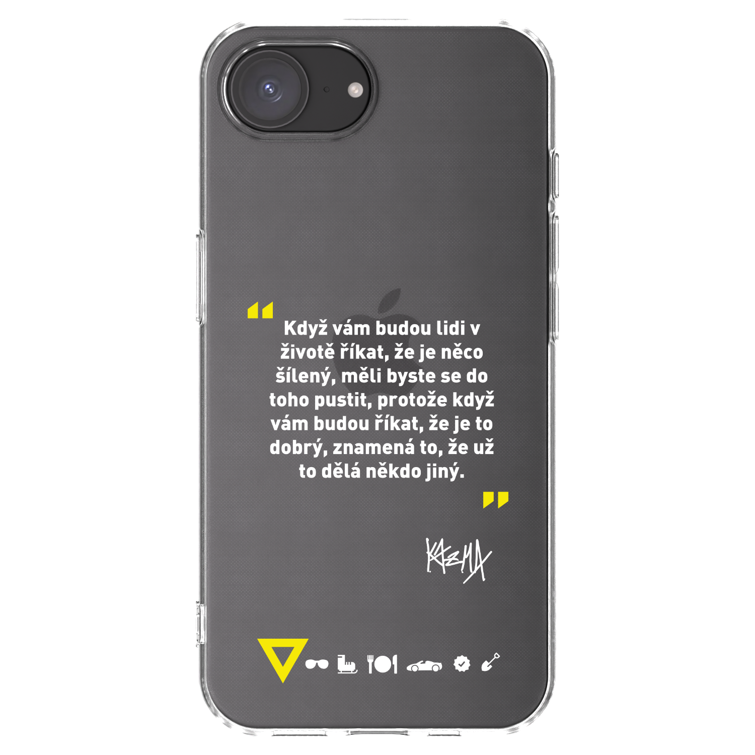 Picasee silikonový průhledný obal pro Apple iPhone 16e - Kazma - MĚLI BYSTE SE DO TOHO PUSTIT