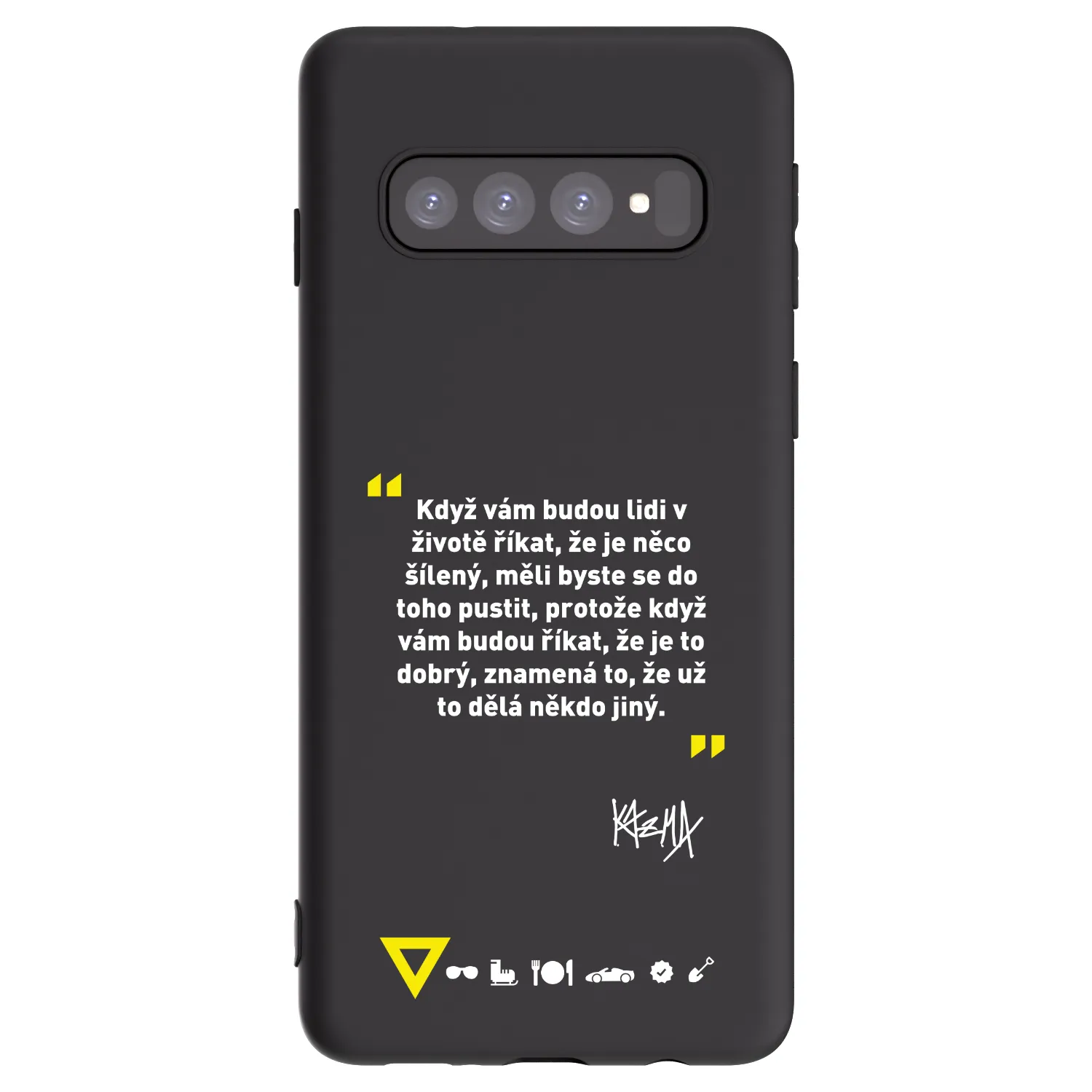 Picasee silikonový černý obal pro Samsung Galaxy S10 G973 - Kazma - MĚLI BYSTE SE DO TOHO PUSTIT