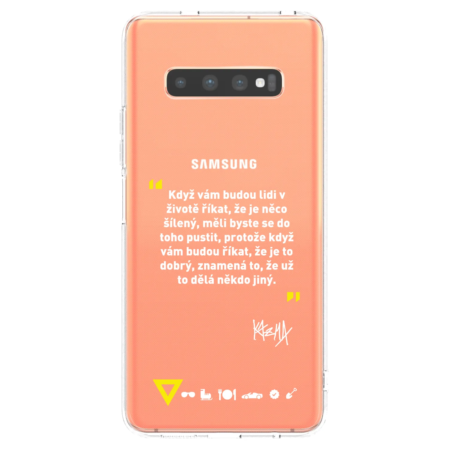 Picasee silikonový průhledný obal pro Samsung Galaxy S10 Plus G975 - Kazma - MĚLI BYSTE SE DO TOHO PUSTIT