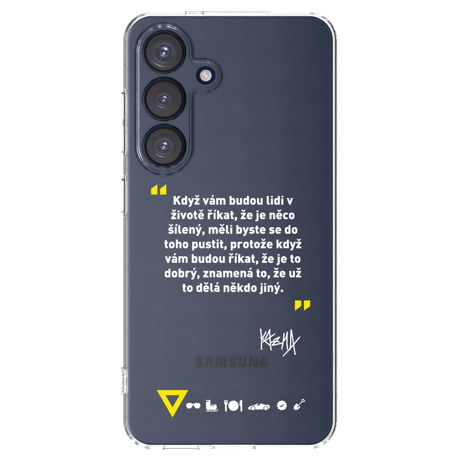 Picasee silikonový průhledný obal pro Samsung Galaxy S25 5G - Kazma - MĚLI BYSTE SE DO TOHO PUSTIT