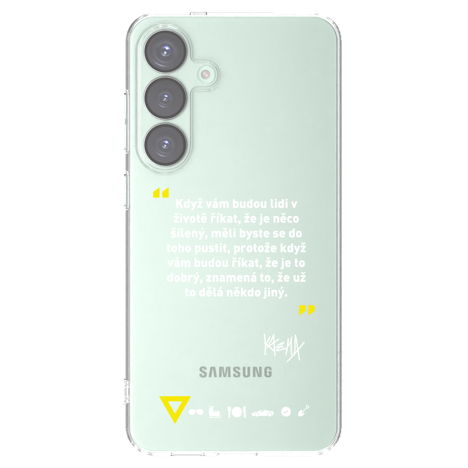 Picasee silikonový průhledný obal pro Samsung Galaxy S25+ 5G - Kazma - MĚLI BYSTE SE DO TOHO PUSTIT