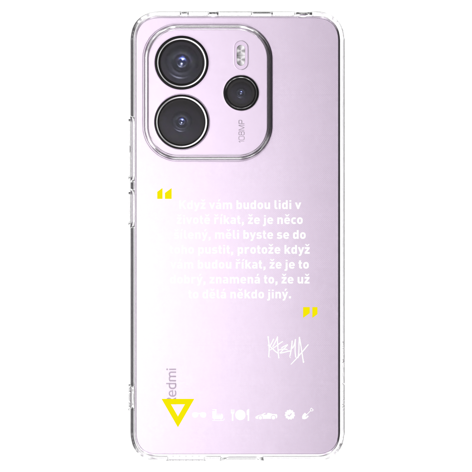 Picasee silikonový průhledný obal pro Xiaomi Redmi Note 14 4G - Kazma - MĚLI BYSTE SE DO TOHO PUSTIT