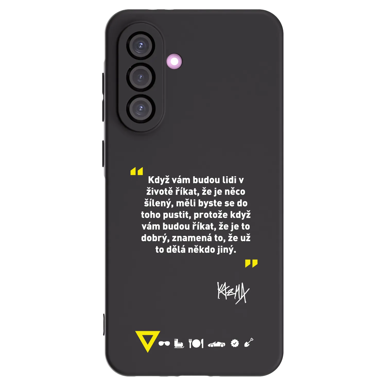 Picasee silikonový černý obal pro Samsung Galaxy A56 5G A566B - Kazma - MĚLI BYSTE SE DO TOHO PUSTIT