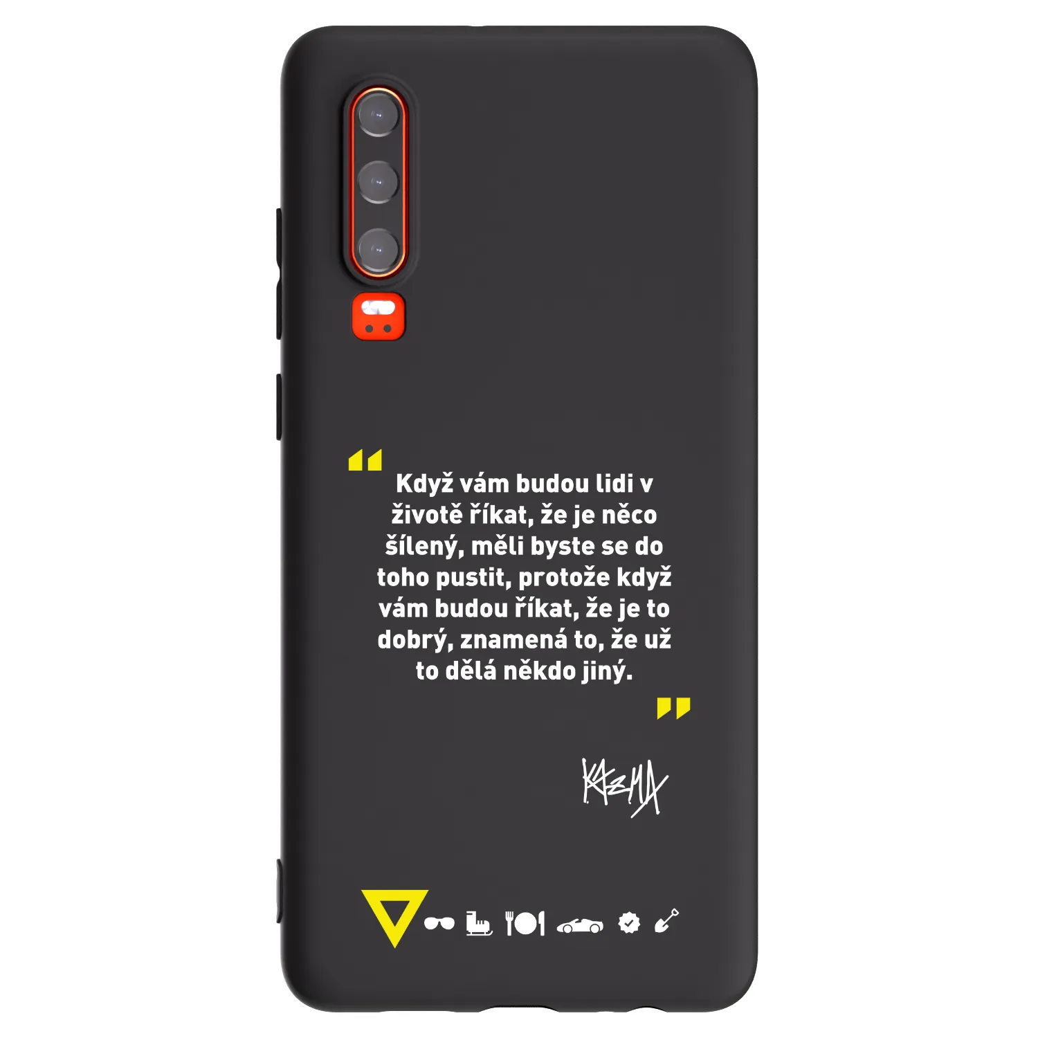 Picasee silikonový černý obal pro Huawei P30 - Kazma - MĚLI BYSTE SE DO TOHO PUSTIT