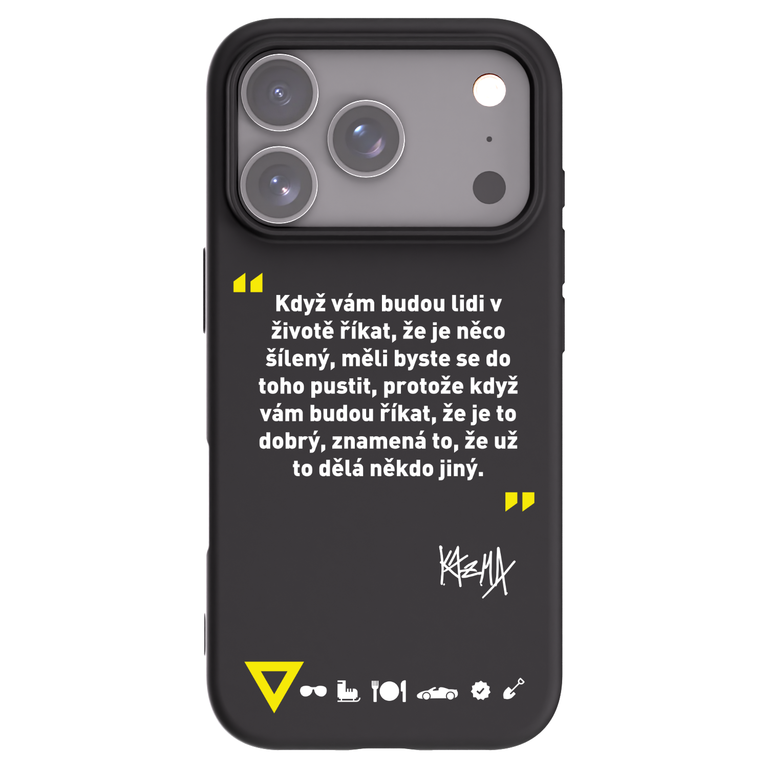 Picasee silikonový černý obal pro Apple iPhone 17 Pro - Kazma - MĚLI BYSTE SE DO TOHO PUSTIT