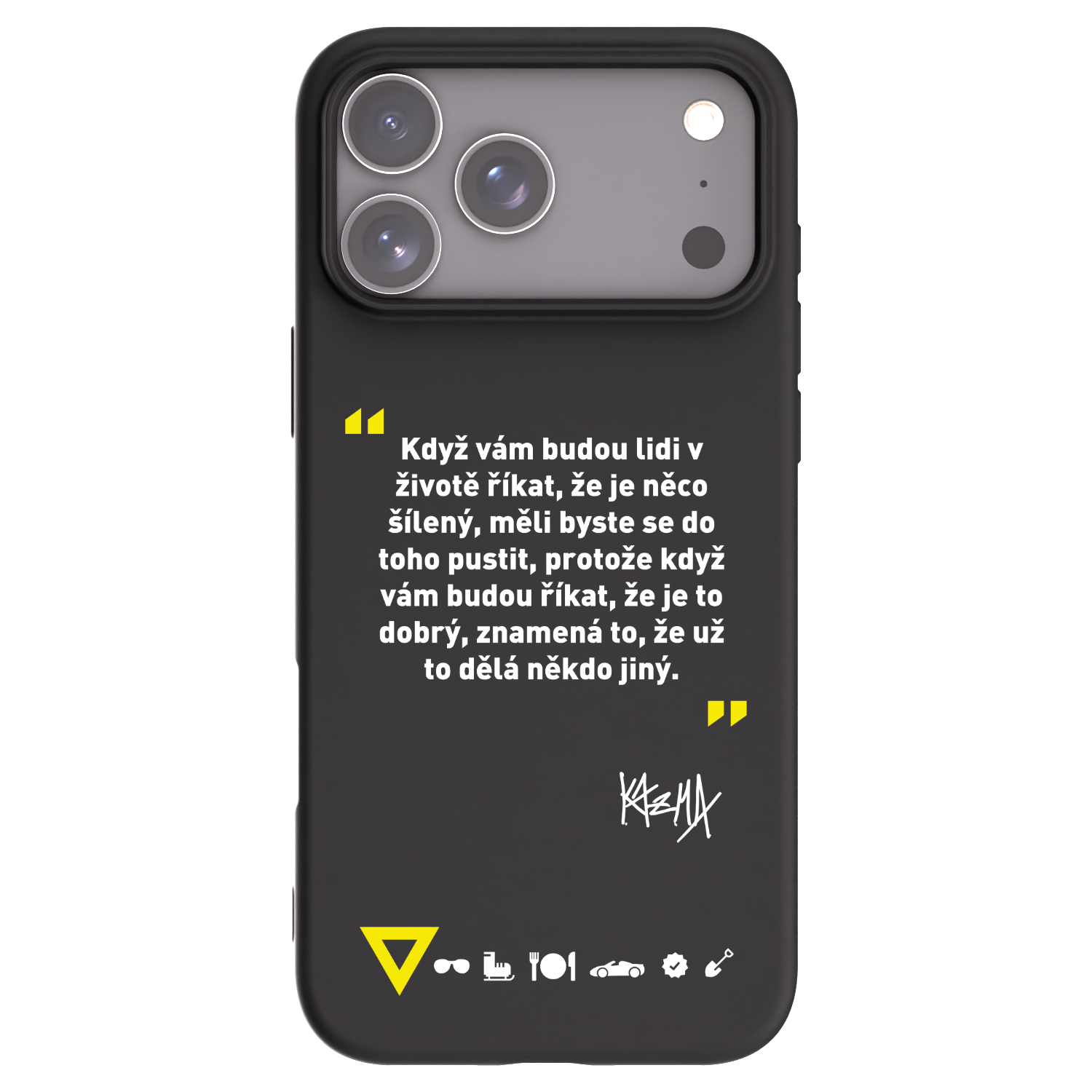 Picasee silikonový černý obal pro Apple iPhone 17 Pro Max - Kazma - MĚLI BYSTE SE DO TOHO PUSTIT