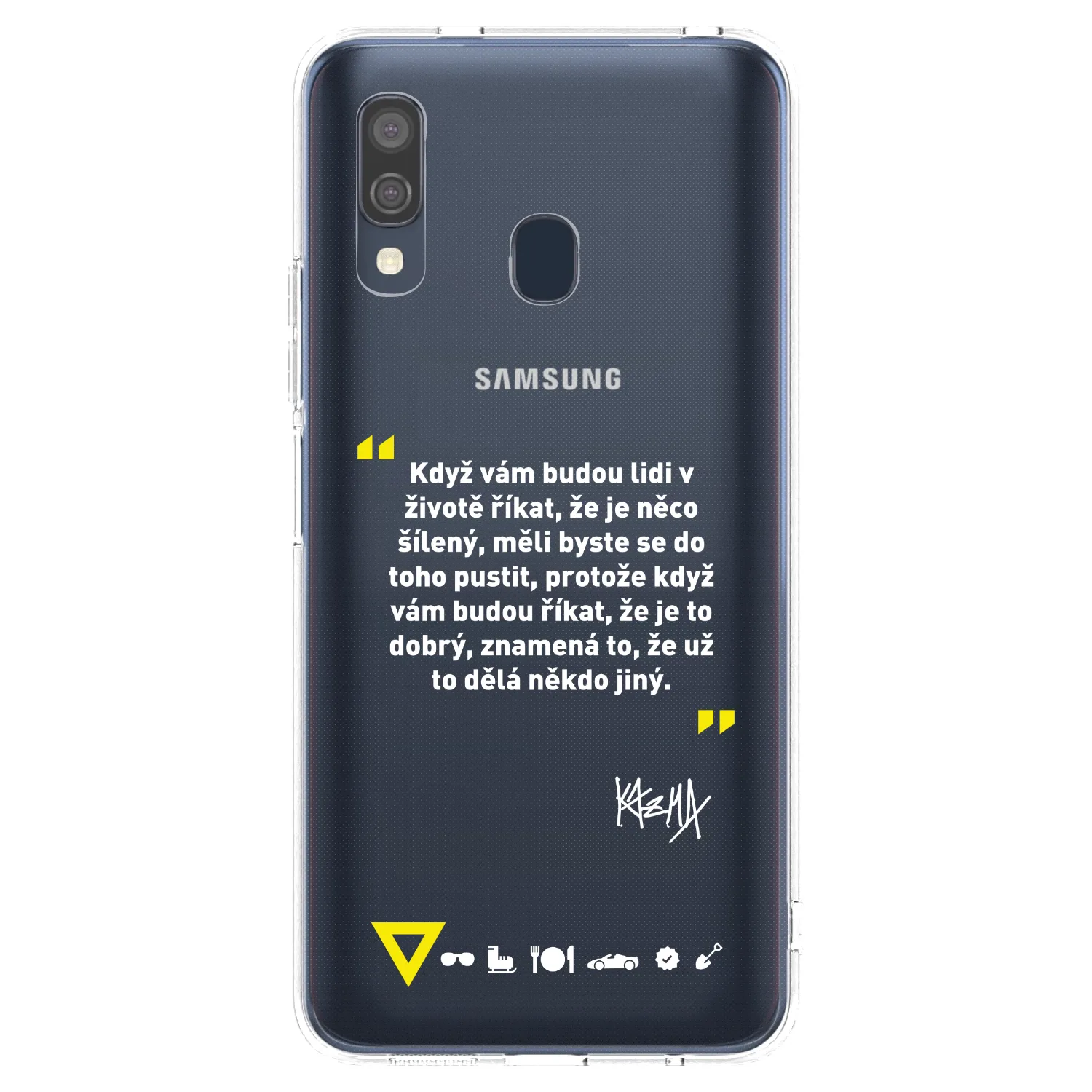 Picasee silikonový průhledný obal pro Samsung Galaxy A40 A405F - Kazma - MĚLI BYSTE SE DO TOHO PUSTIT