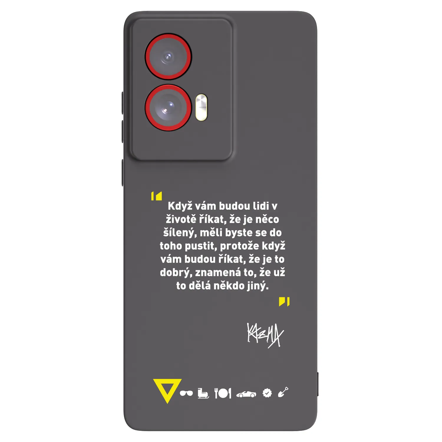 Picasee silikonový černý obal pro Motorola Edge 50 Fusion - Kazma - MĚLI BYSTE SE DO TOHO PUSTIT