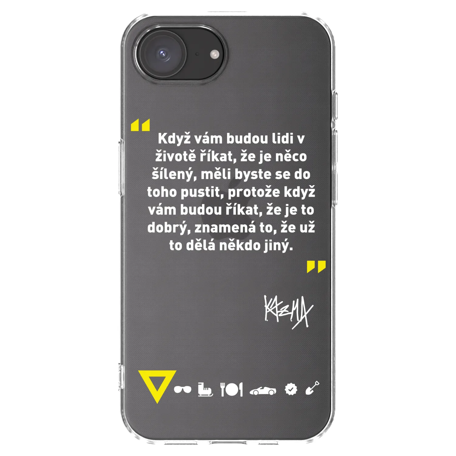 Picasee silikonový průhledný obal pro Apple iPhone 17e - Kazma - MĚLI BYSTE SE DO TOHO PUSTIT