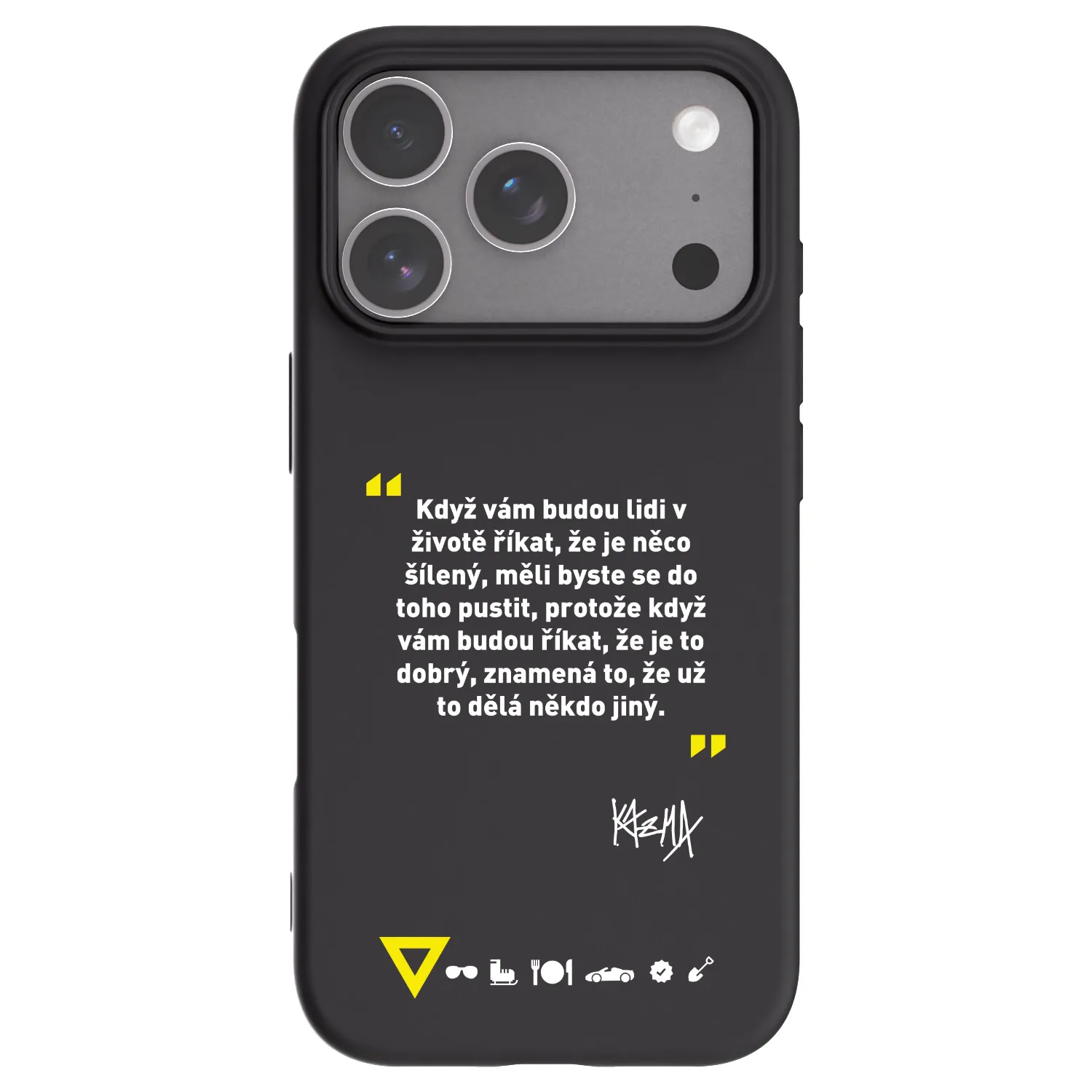 Picasee silikonový černý obal pro Apple iPhone 18 Pro - Kazma - MĚLI BYSTE SE DO TOHO PUSTIT