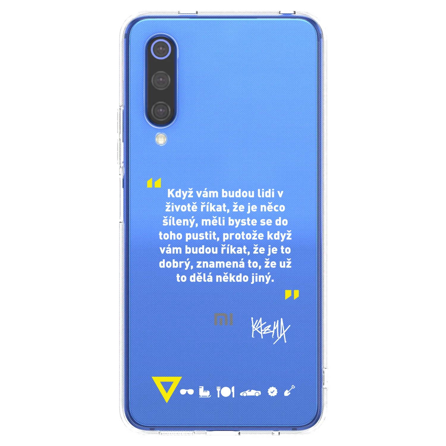 Picasee silikonový průhledný obal pro Xiaomi Mi 9 SE - Kazma - MĚLI BYSTE SE DO TOHO PUSTIT