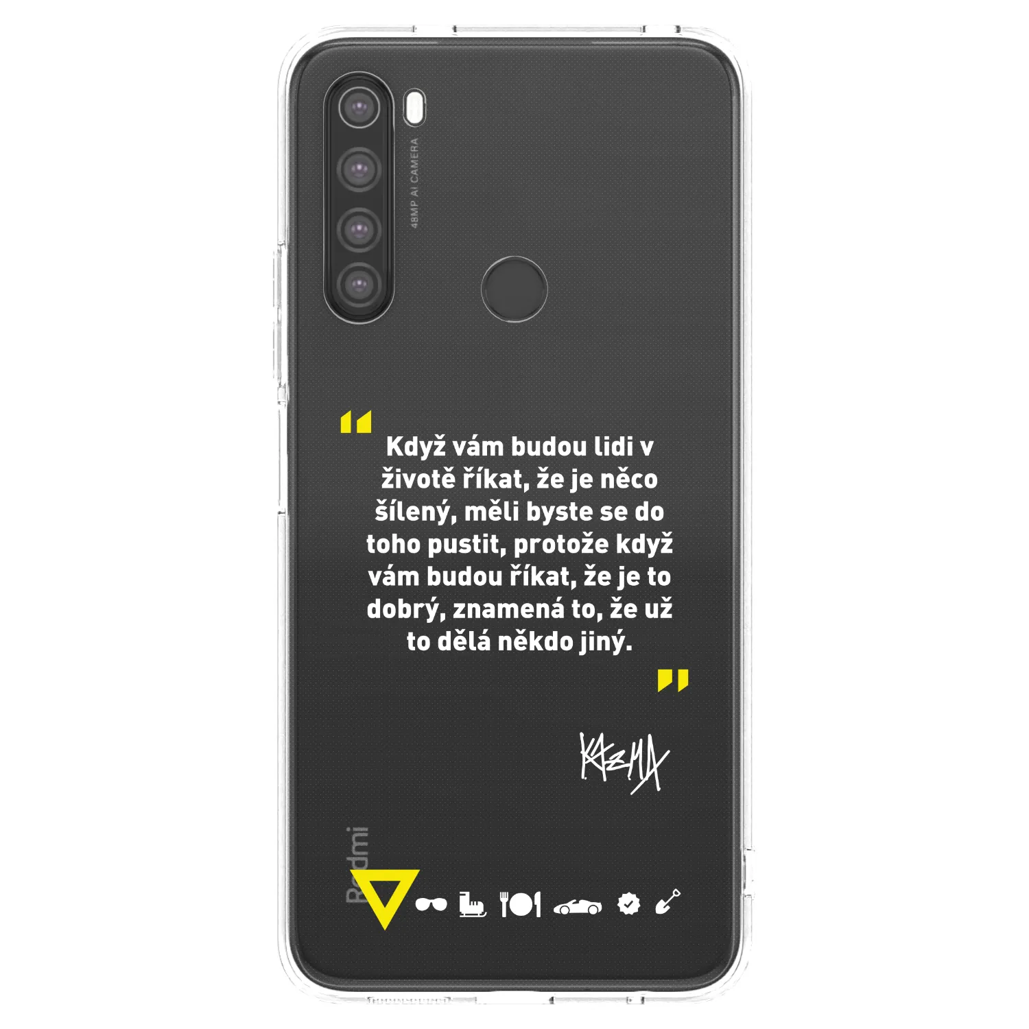 Picasee silikonový průhledný obal pro Xiaomi Redmi Note 8 - Kazma - MĚLI BYSTE SE DO TOHO PUSTIT