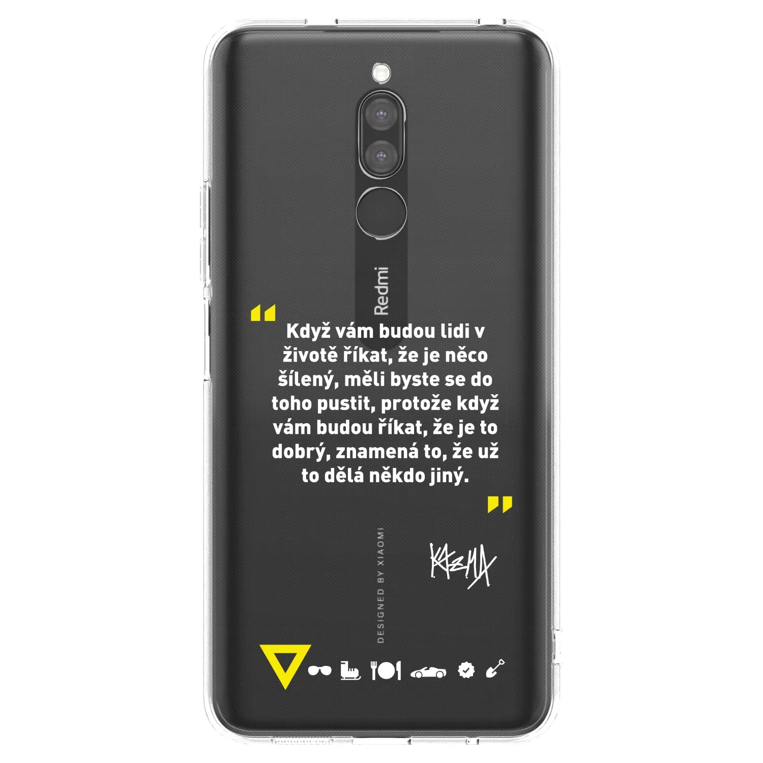 Picasee silikonový průhledný obal pro Xiaomi Redmi 8 - Kazma - MĚLI BYSTE SE DO TOHO PUSTIT
