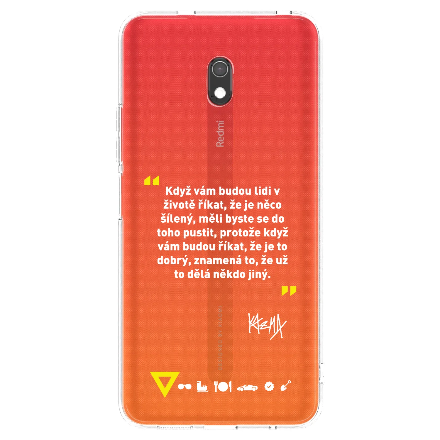 Picasee silikonový průhledný obal pro Xiaomi Redmi 8A - Kazma - MĚLI BYSTE SE DO TOHO PUSTIT
