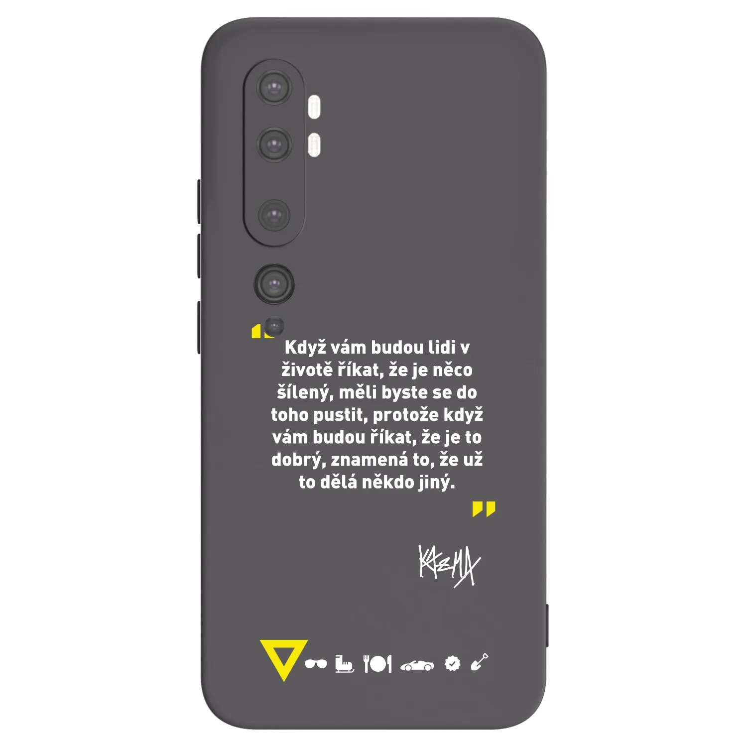 Picasee silikonový černý obal pro Xiaomi Mi Note 10 (Pro) - Kazma - MĚLI BYSTE SE DO TOHO PUSTIT